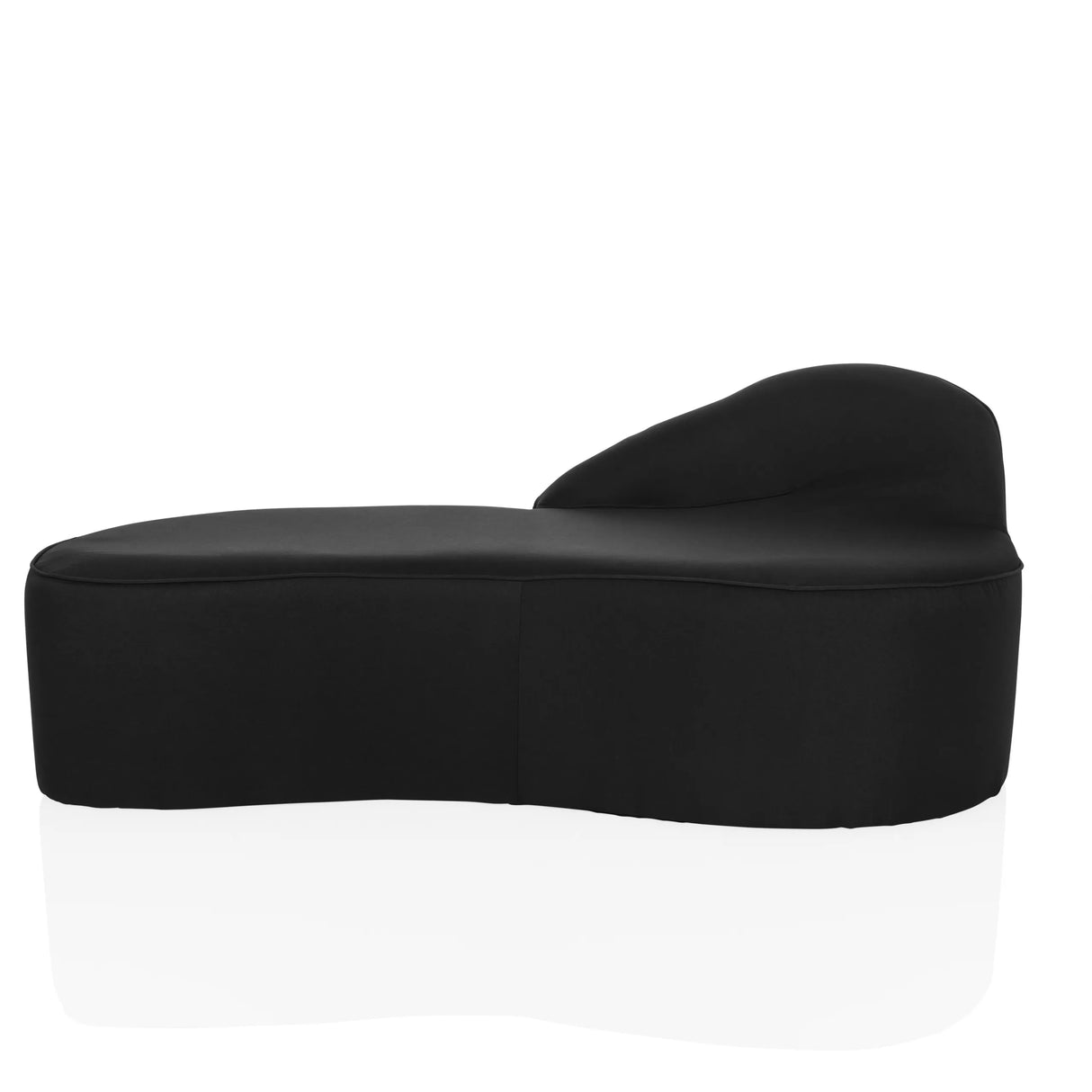 Schwarzes Loungesofa BARACOA mit organischer Form und integrierter Rückenlehne von hjh OFFICE – 360-Grad-Ansicht (Frontansicht 0°)
