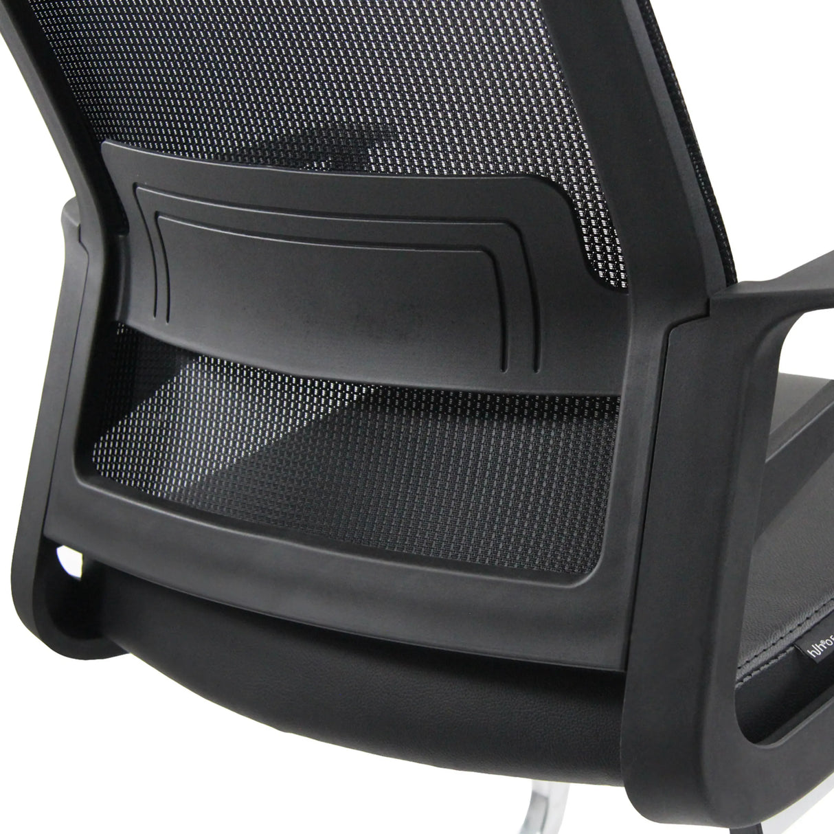 Atmungsaktive Netzrückenlehne des Freischwingers INVENTOR V PRO in Schwarz von hjh OFFICE