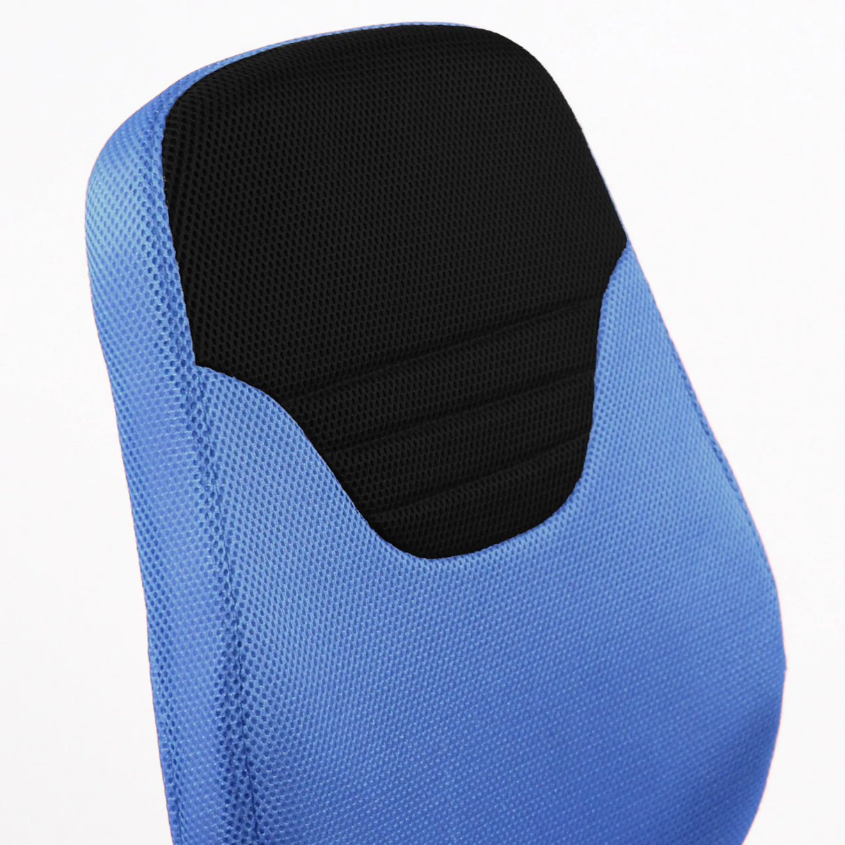 Blau-schwarzer Netzbezug der Rückenlehne des Kinderdrehstuhls KIDDY STYLE von hjh OFFICE