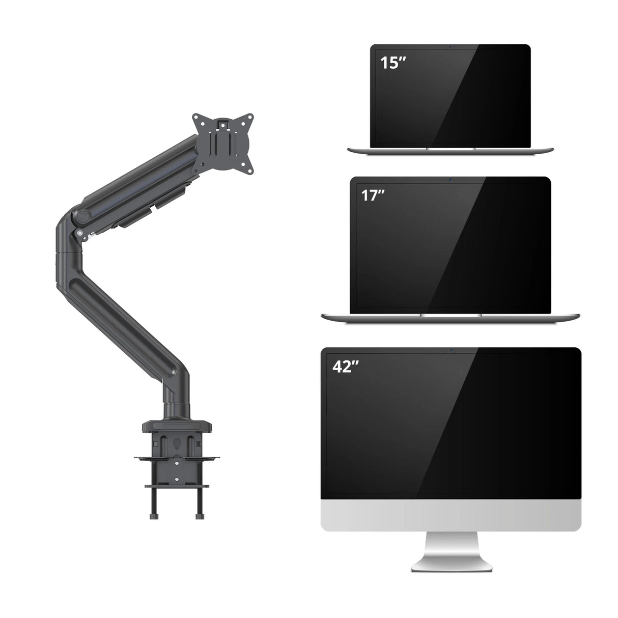 Monitorhalterung VM-MG1S in Schwarz für Bildschirmgrößen von 15 bis 42 Zoll von hjh OFFICE