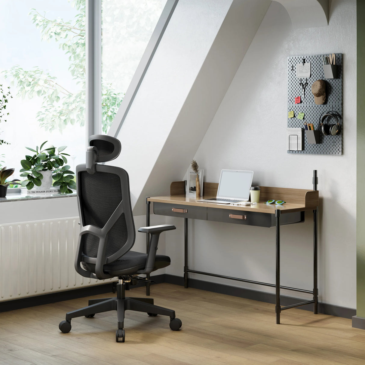 Homeoffice-Bürostuhl BLACORE in Schwarz mit Kopfstütze und Armlehnen von MyBuero