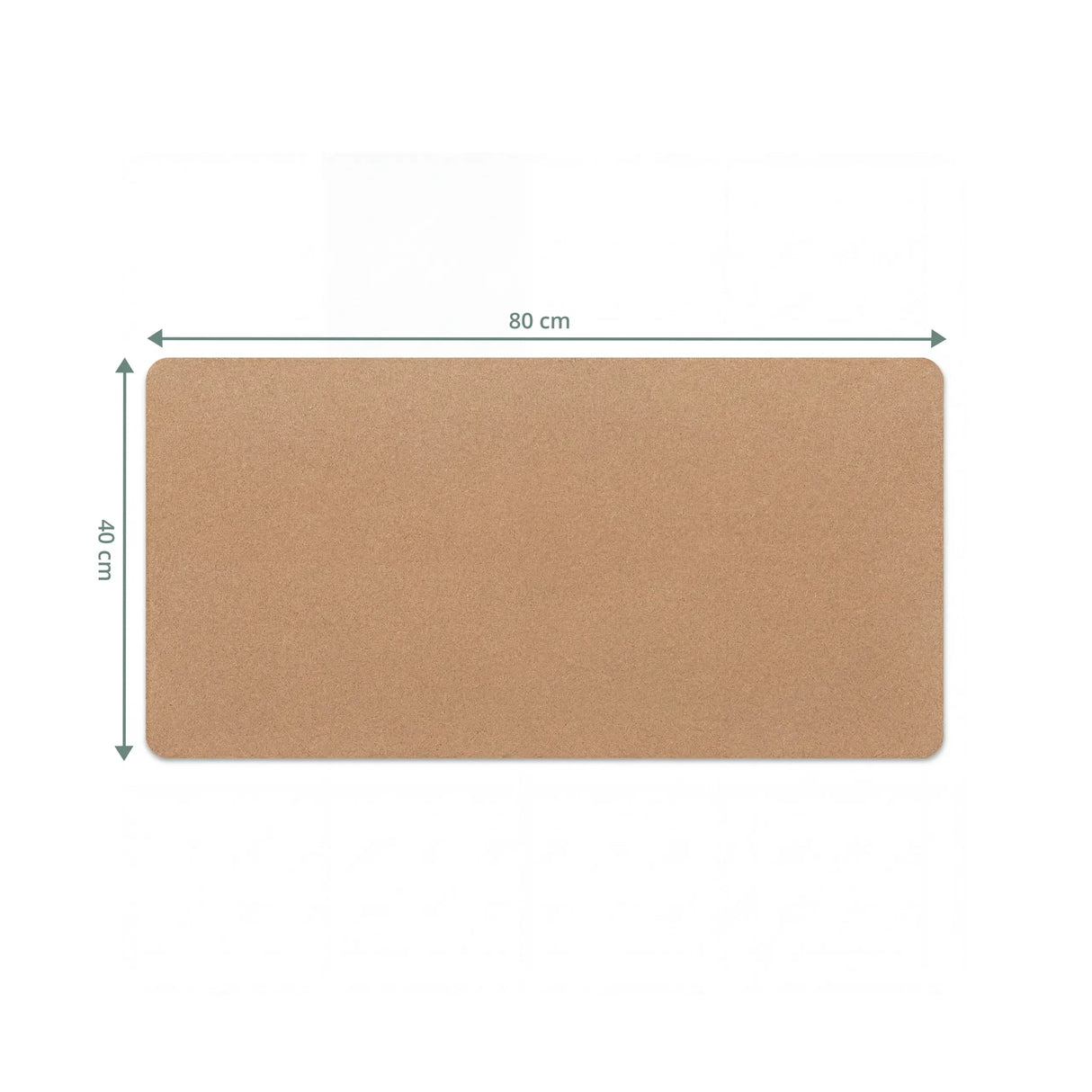 Maßansicht der Schreibunterlage Padflux Terra in Braun mit 80 × 40 cm von hjh OFFICE