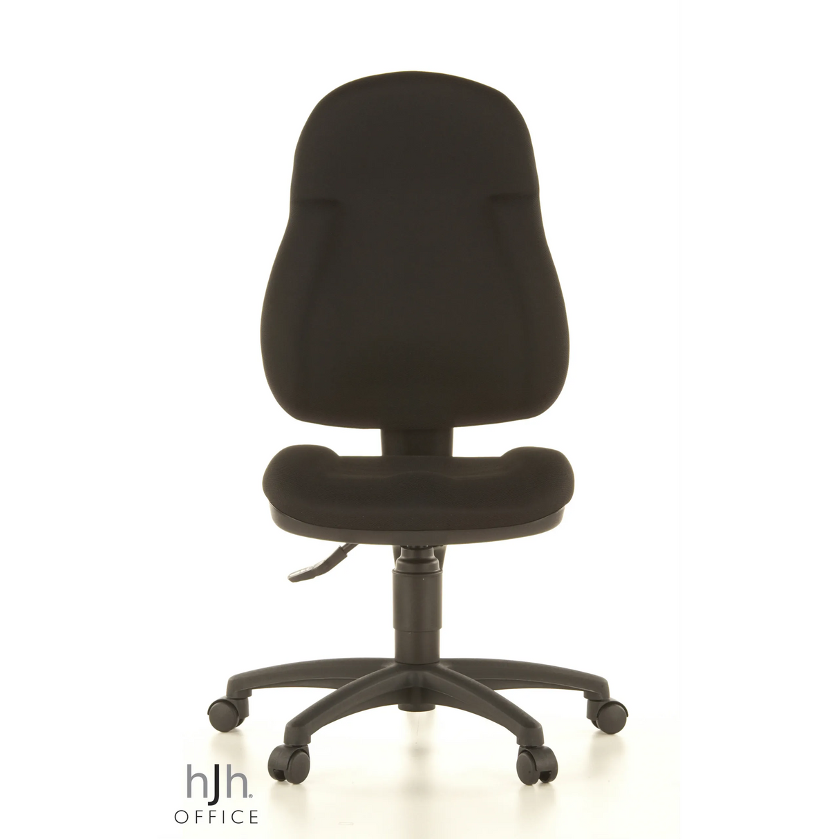 Schwarzer Homeoffice-Bürostuhl WELLPOINT 10 mit Fußkreuz und fünf Rollen von Topstar – 360-Grad-Ansicht (Frontansicht 0°)