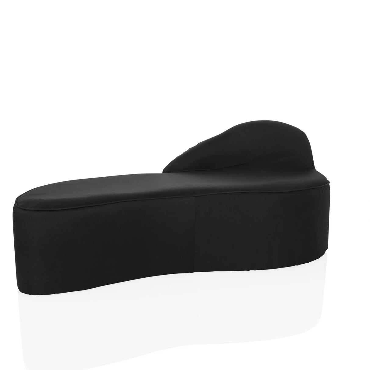 Schwarzes Loungesofa BARACOA mit organischer Form und integrierter Rückenlehne von hjh OFFICE – 360-Grad-Ansicht (Frontansicht 15°)