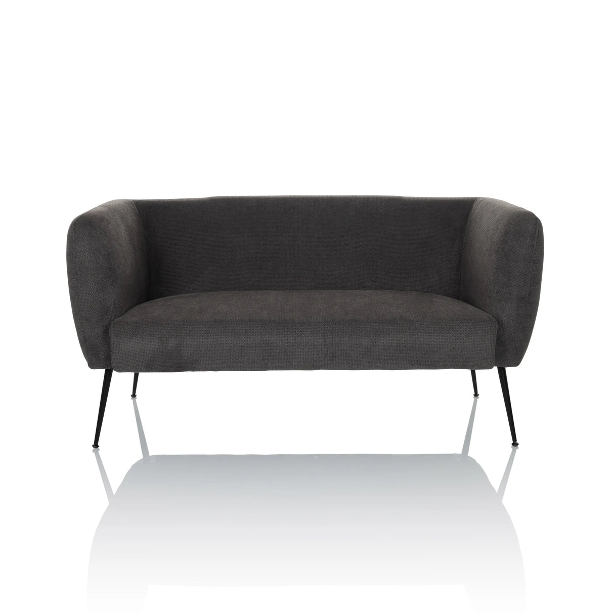 Graues Loungesofa HAYRIVER mit schmalen schwarzen Beinen von hjh LIVING – 360-Grad-Ansicht (Frontansicht 0°)