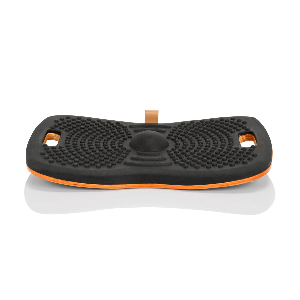Schwarzes Balance Board ACTIV mit Noppenstruktur und orangefarbenem Kern von hjh OFFICE – 360-Grad-Ansicht (Frontansicht 0°)