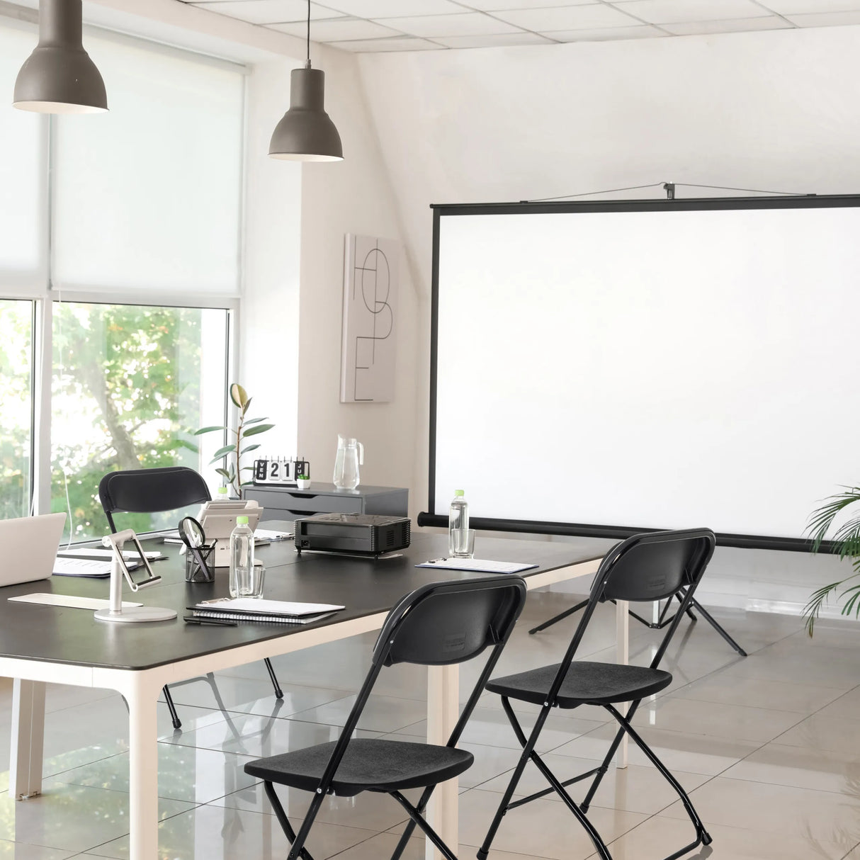 Outdoor-Stuhl TUDELA XXL B in Schwarz mit Metallgestell und Sitzfläche von hjh OFFICE