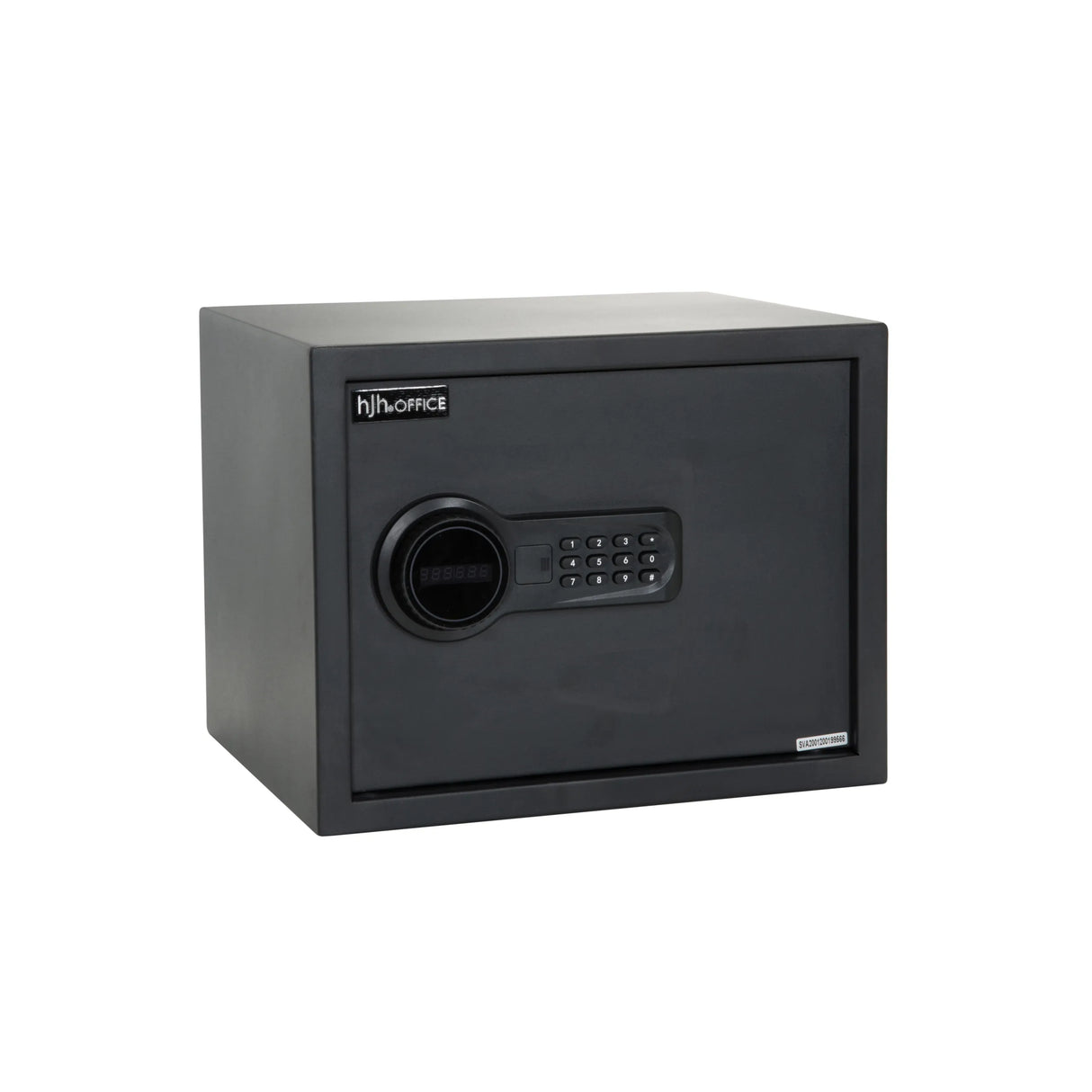 Schwarzer Tresor SAFE COMPACT mit digitalem Tastenschloss und Drehgriff von hjh OFFICE – 360-Grad-Ansicht (Frontansicht 0°)