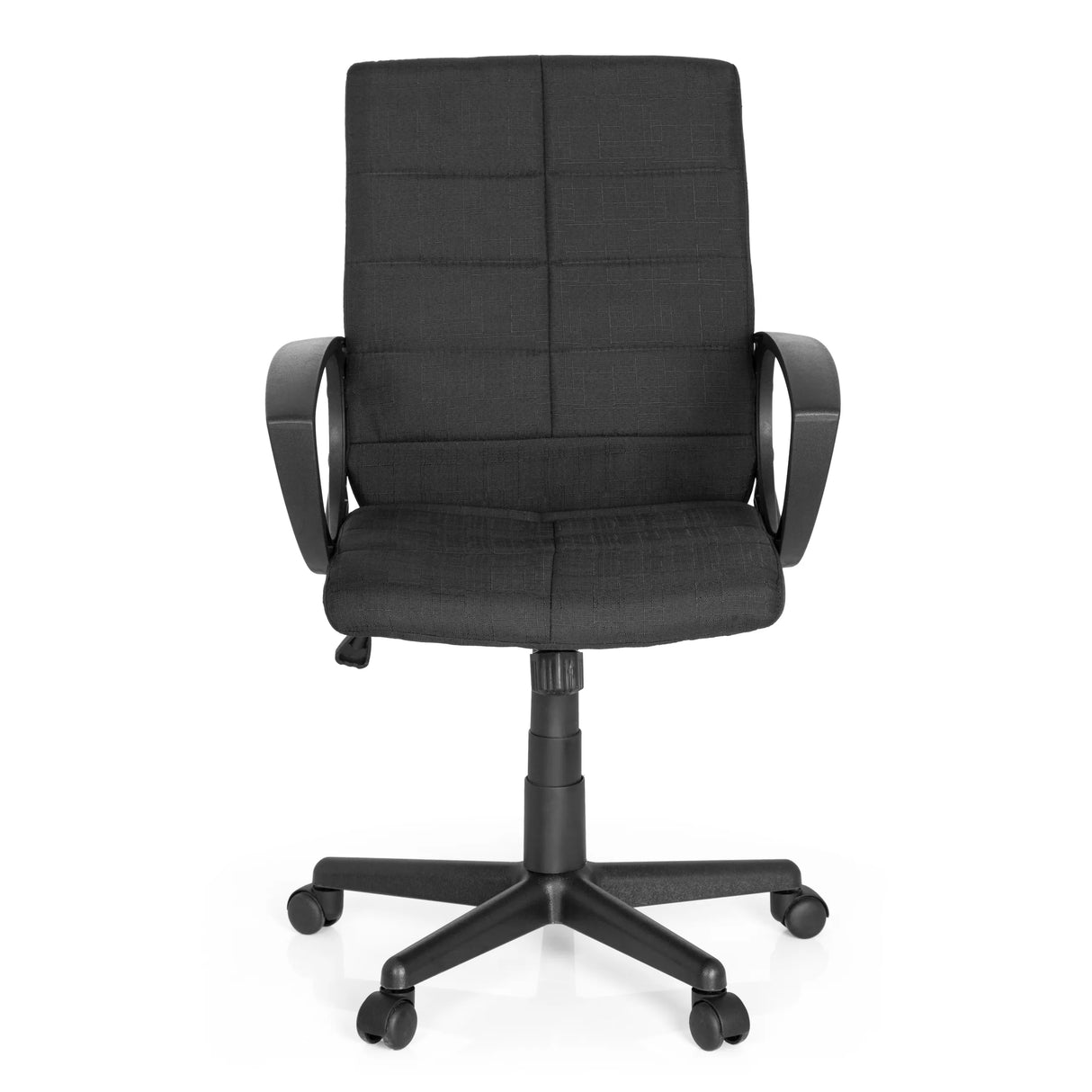 Schwarzer Homeoffice-Bürostuhl STAR-TEC CL300 mit Armlehnen und Fußkreuz mit fünf Rollen von MyBuero – 360-Grad-Ansicht (Frontansicht 0°)