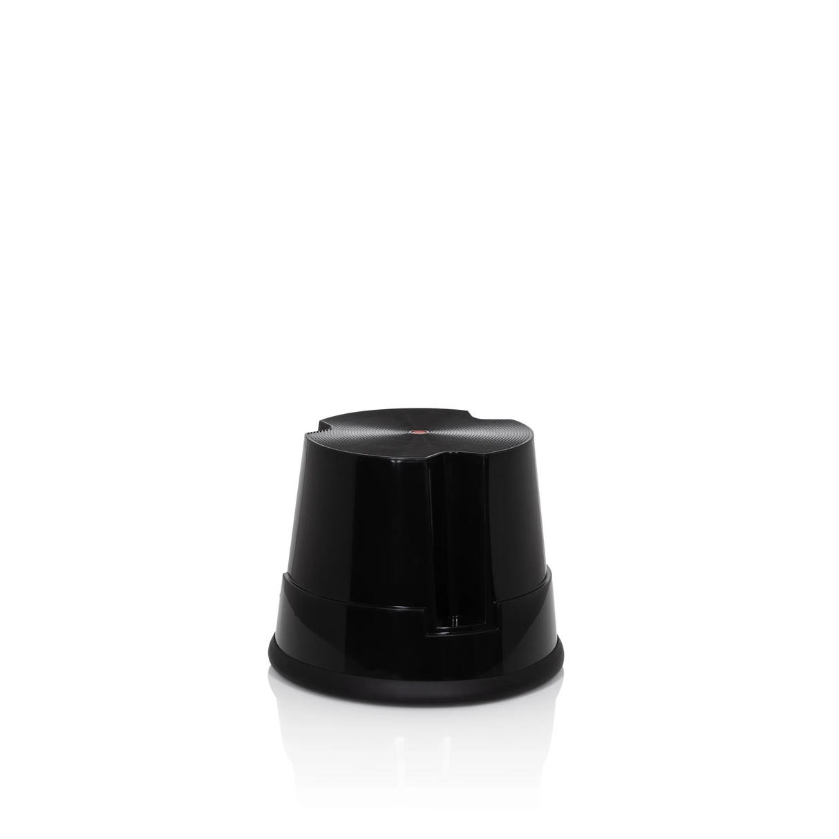 Schwarzer Tritthocker TIO-S mit rutschfester Oberfläche von hjh OFFICE – 360-Grad-Ansicht (Frontansicht 20°)