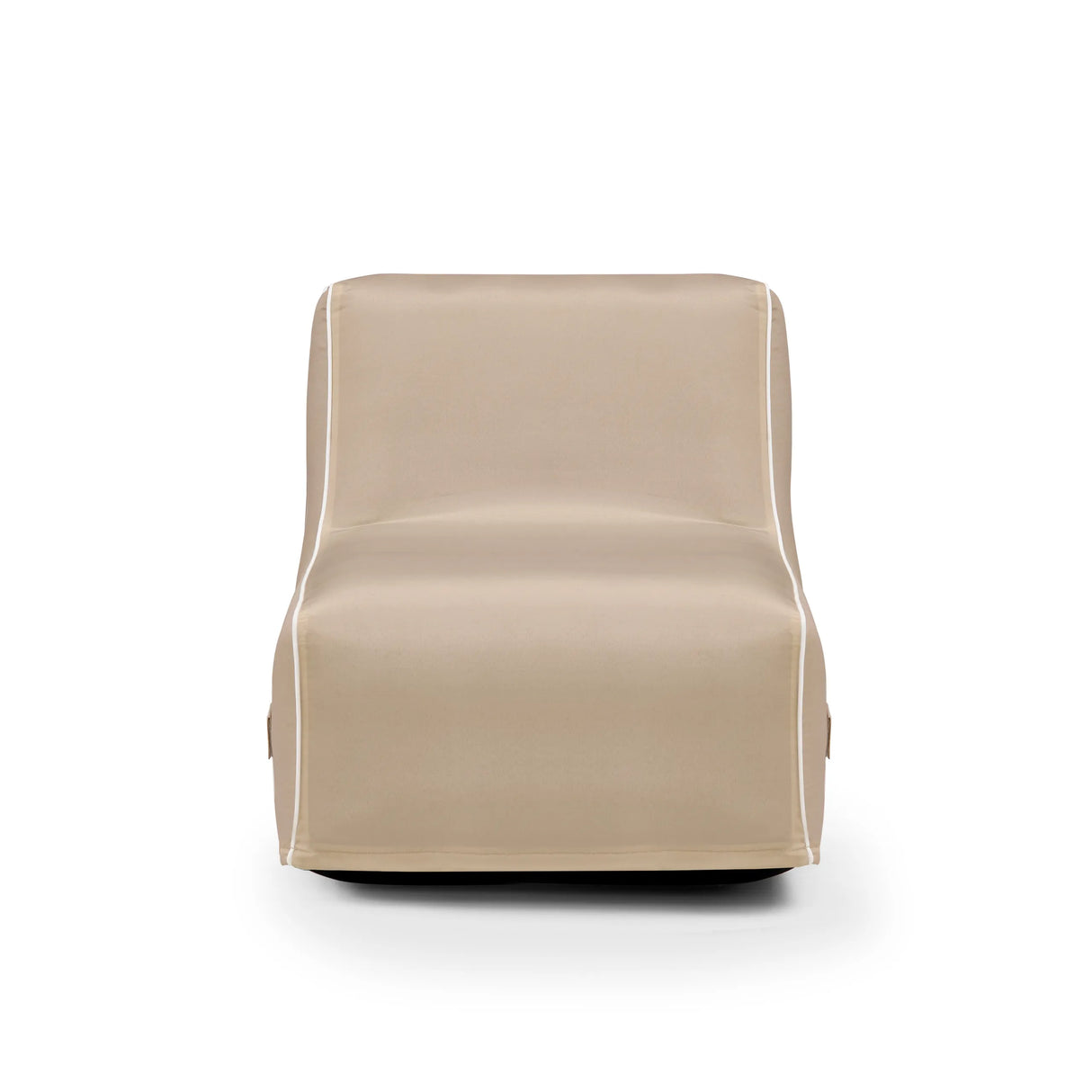 Beiges Luftsofa Sitzolo Air mit glatter Oberfläche und weißen Ziernähten von hjh LIVING – 360-Grad-Ansicht (Frontansicht 0°)