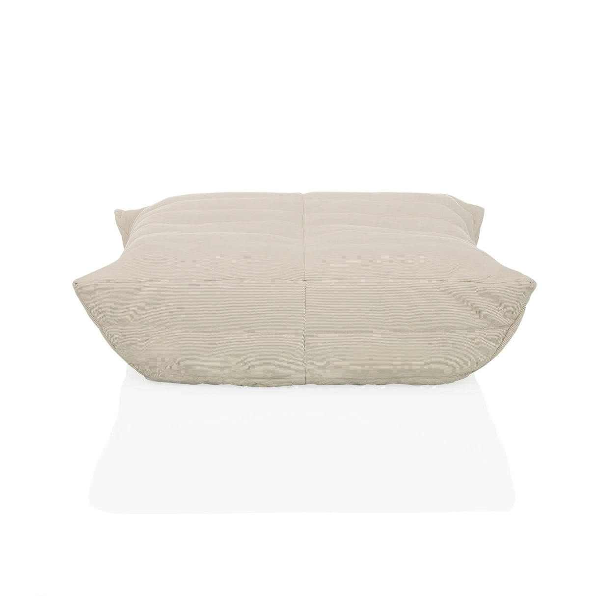 Beiger Sitzsack Sitzolo Podi mit geripptem Stoffbezug von hjh LIVING – 360-Grad-Ansicht (Frontansicht 0°)