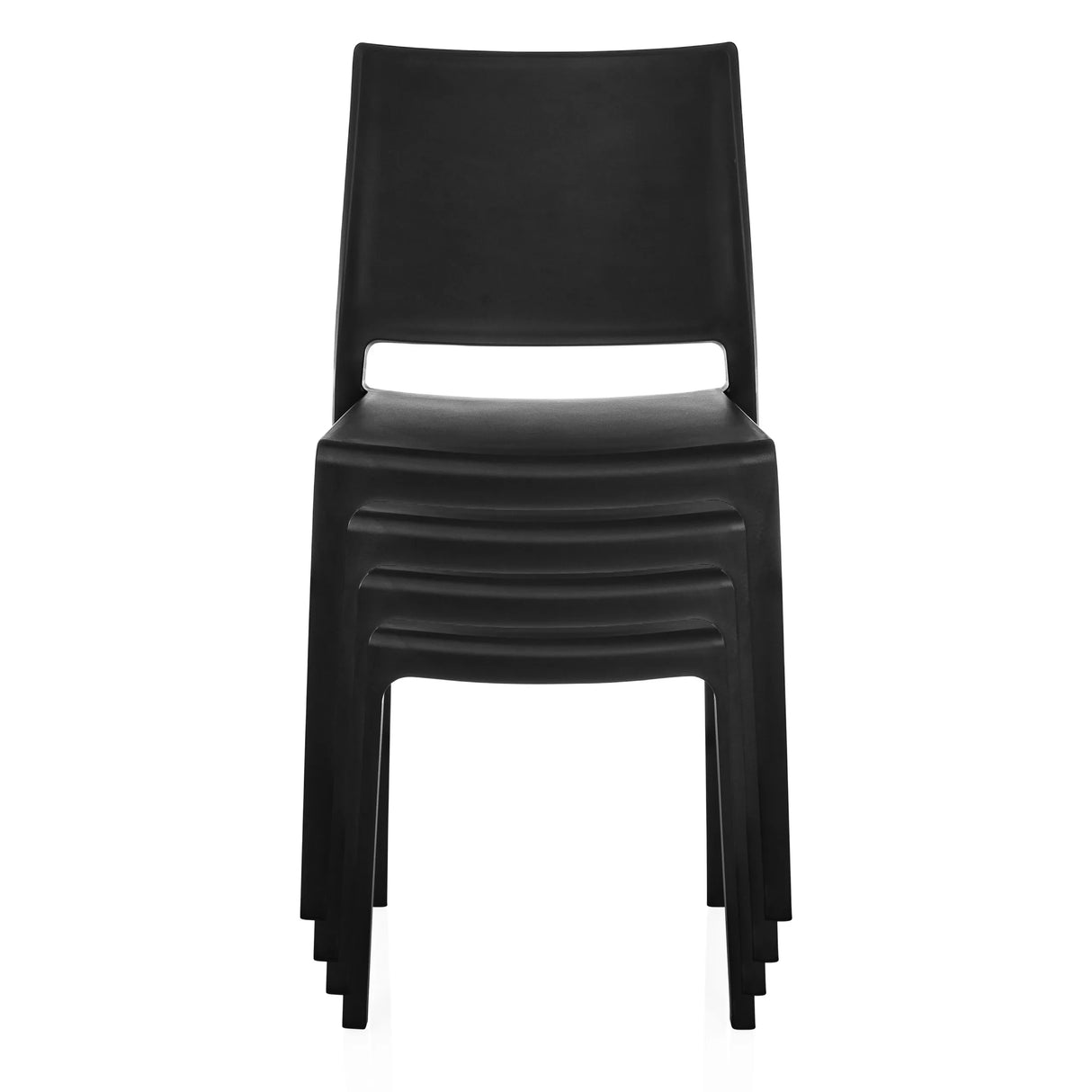 Stapel von vier schwarzen Outdoor-Stühlen T37 V von hjh LIVING
