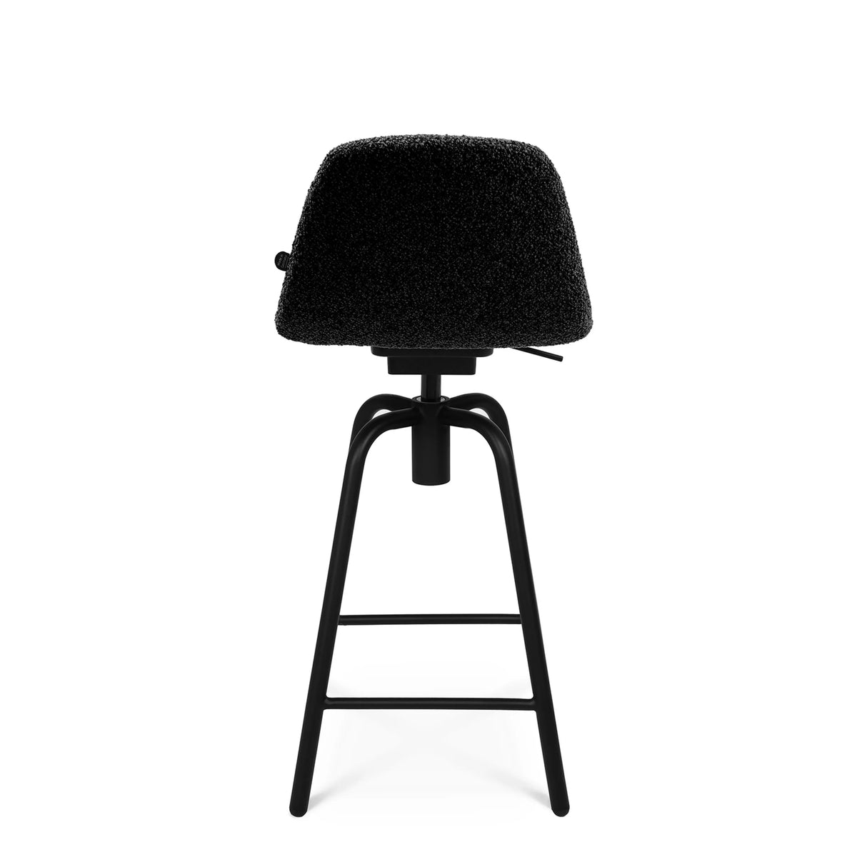 Rückansicht des Barhockers Sitness Berlin 7.4 in Schwarz mit gepolsterter Sitzfläche von Topstar