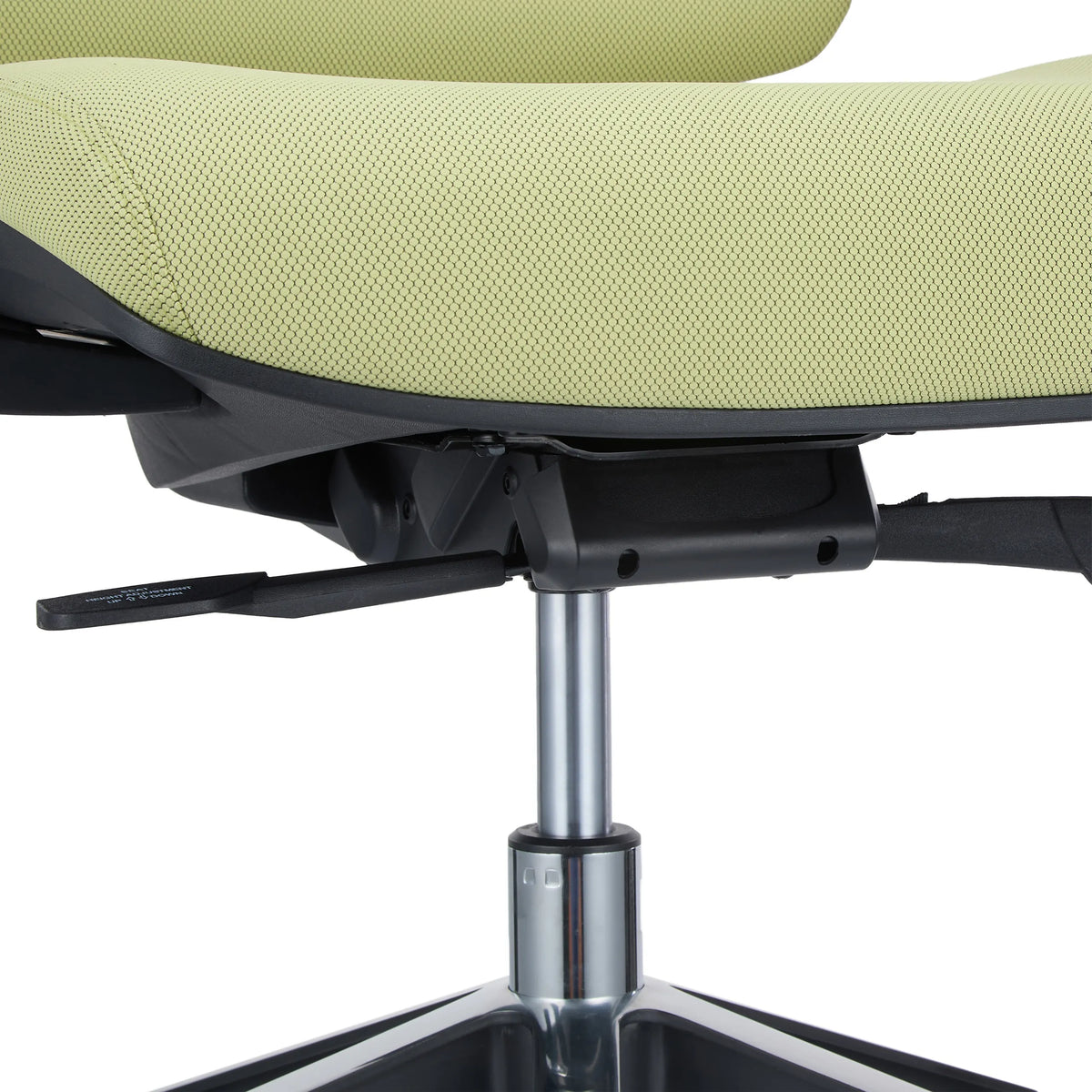 Schwarze Armlehne des Profi-Bürostuhls ERGO LINE II mit grünem Netzbezug von hjh OFFICE