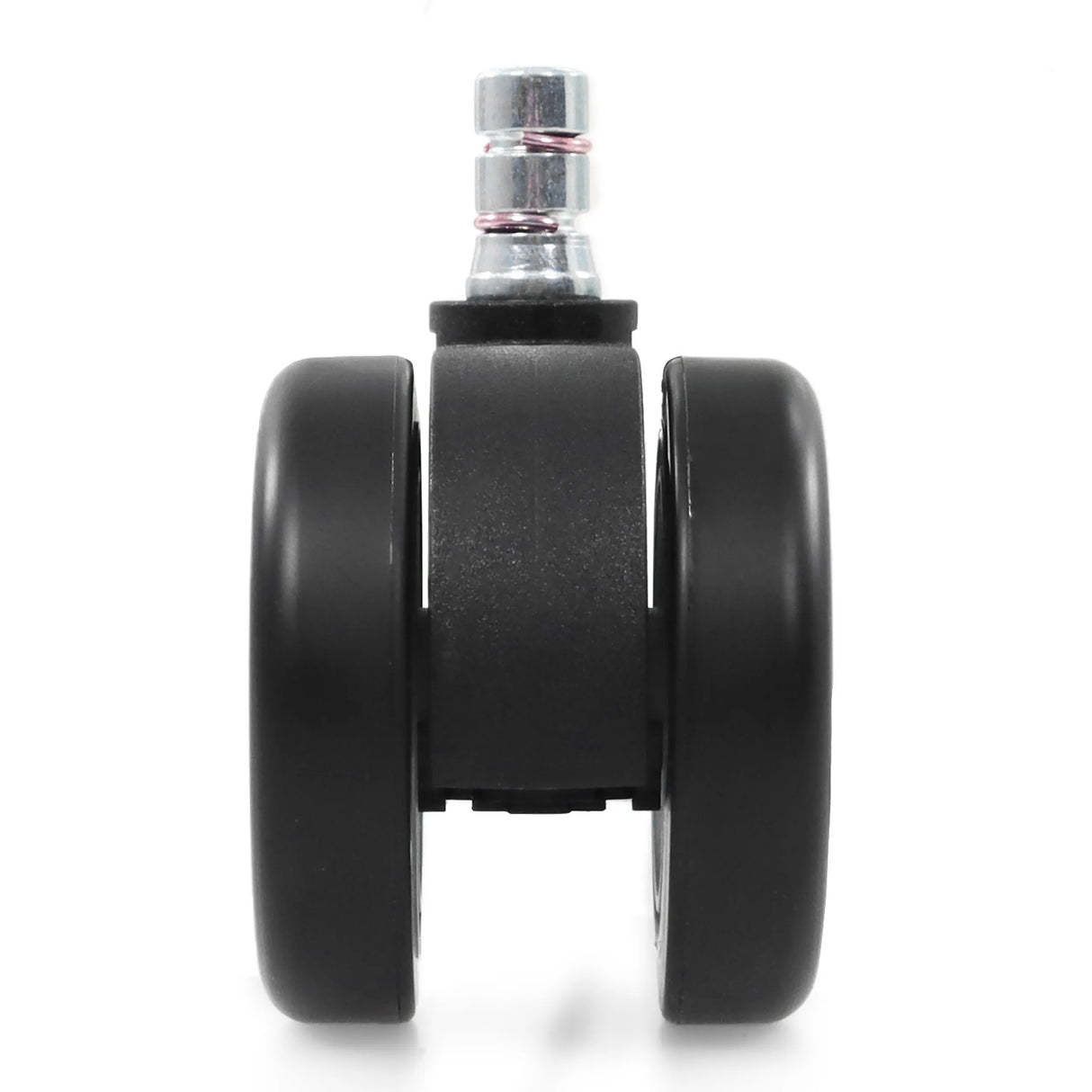Schwarze Stuhlrolle 5x ROLO COLOR 60 11mm/60mm für Hartböden mit metallischem Befestigungsstift von hjh OFFICE – 360-Grad-Ansicht (Frontansicht 0°)
