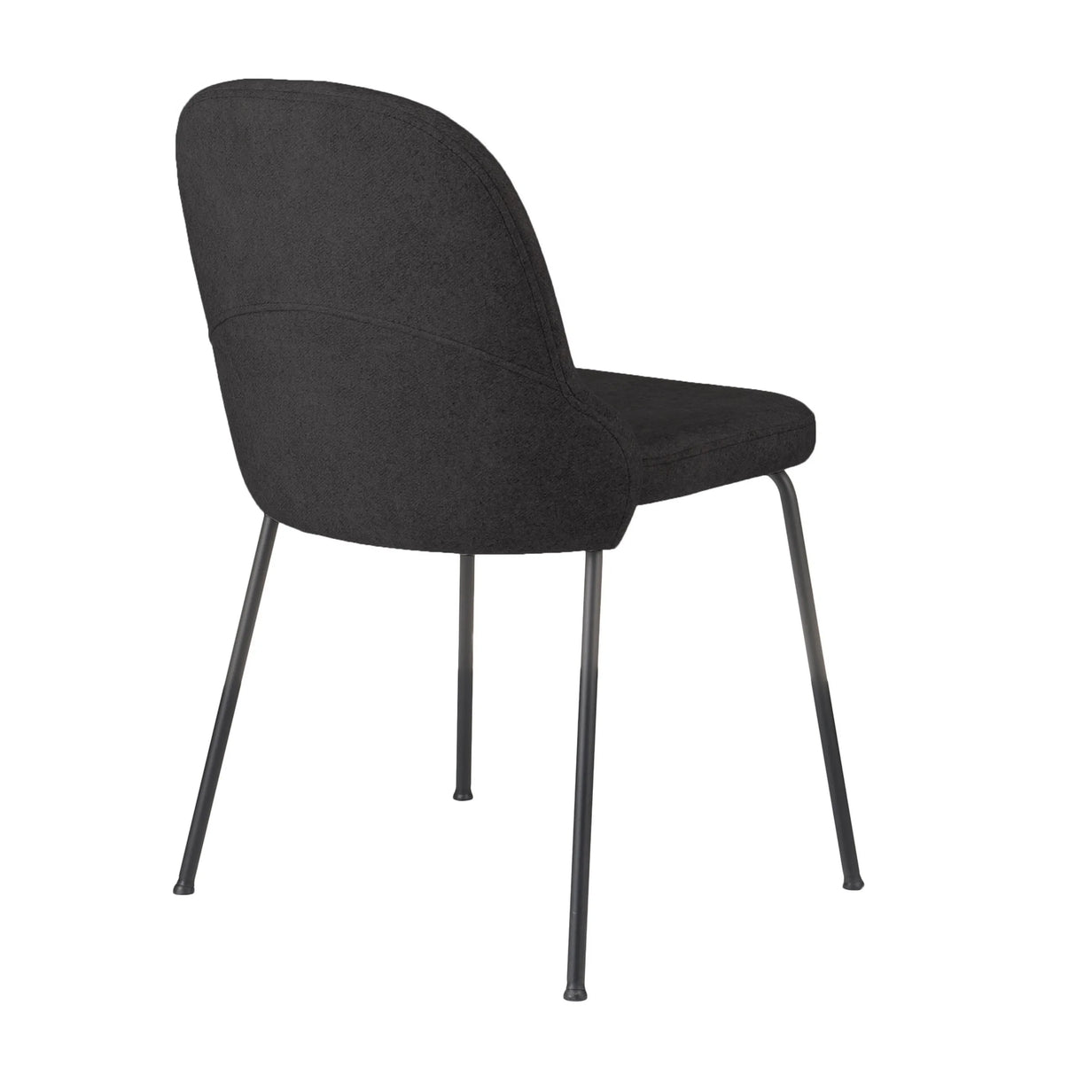 Rückansicht des Vierfußstuhls BELLA BLACK S in Schwarz mit schlanken Metallbeinen von Grospol