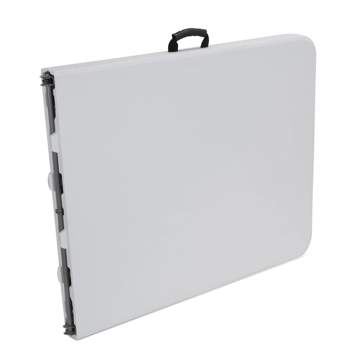 Zusammengeklappter Klapptisch EASY UP MULTI II in Weiß mit Maßen 152 x 70 cm und Tragegriff von hjh OFFICE