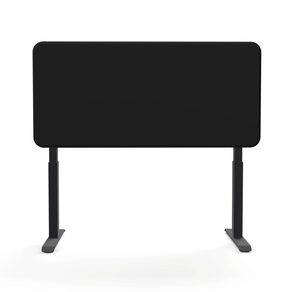 Schwarze Trennwand Tystiq in Graphit mit zwei Standfüßen und einer Breite von 140 cm von Ergostock