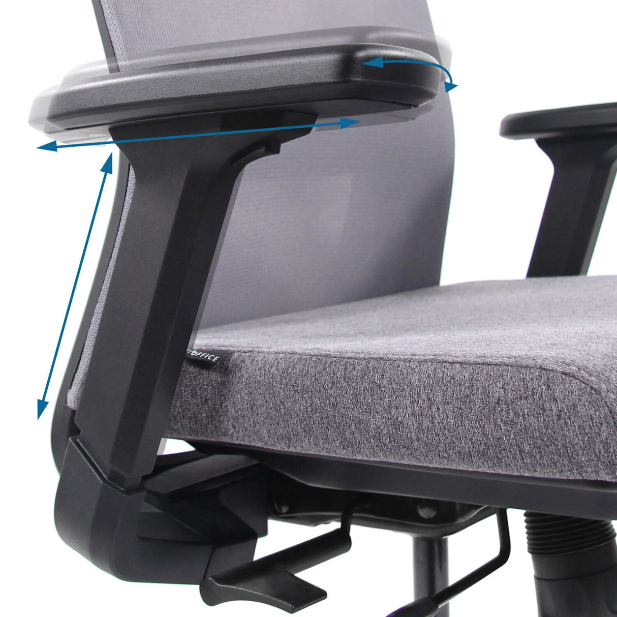 3D-verstellbare Armlehne des Profi-Bürostuhls CAPTIVO in Grau von hjh OFFICE