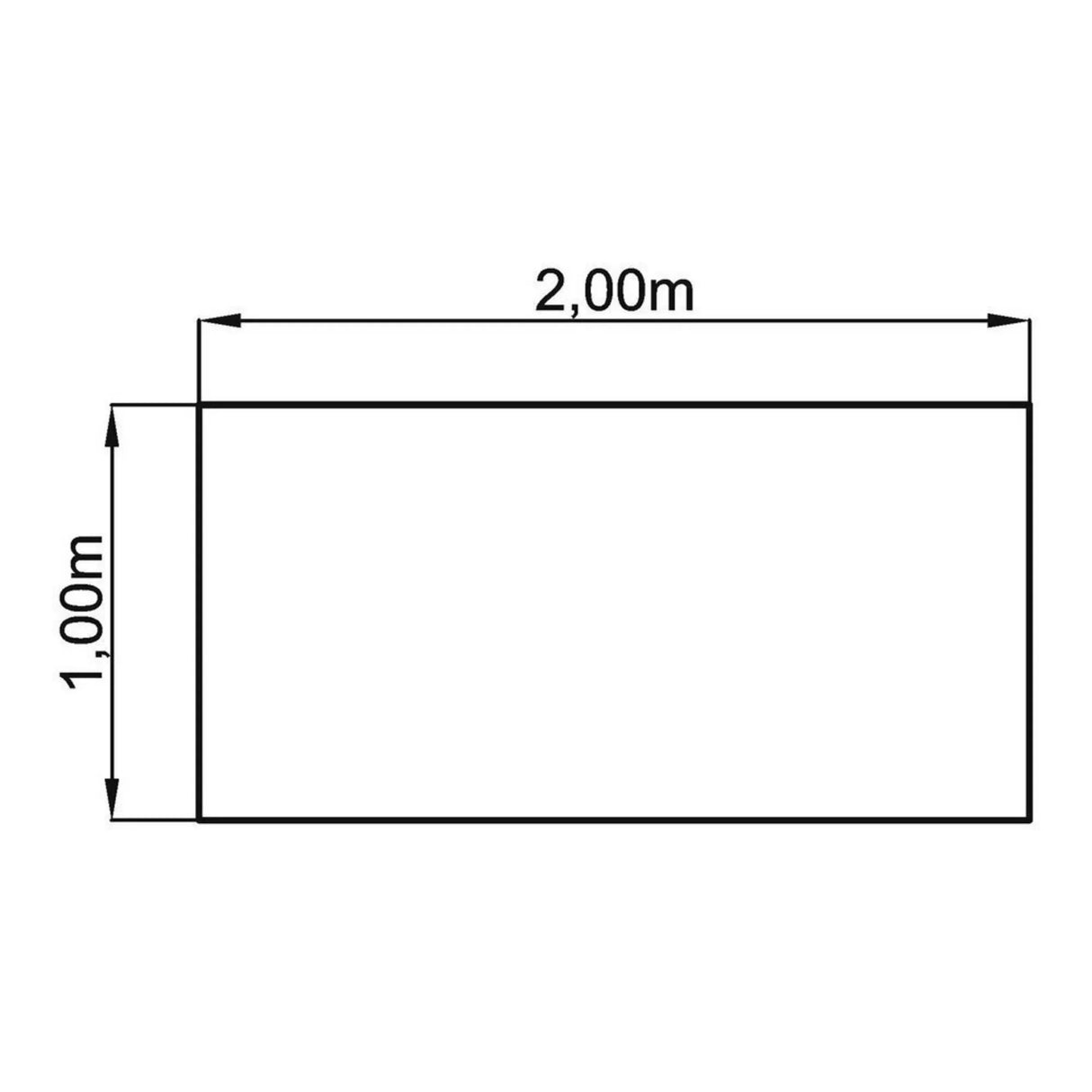 Technische Zeichnung des Schreibtischs QUEO 2E S mit 2,00 x 1,00 m von hjh OFFICE PRO