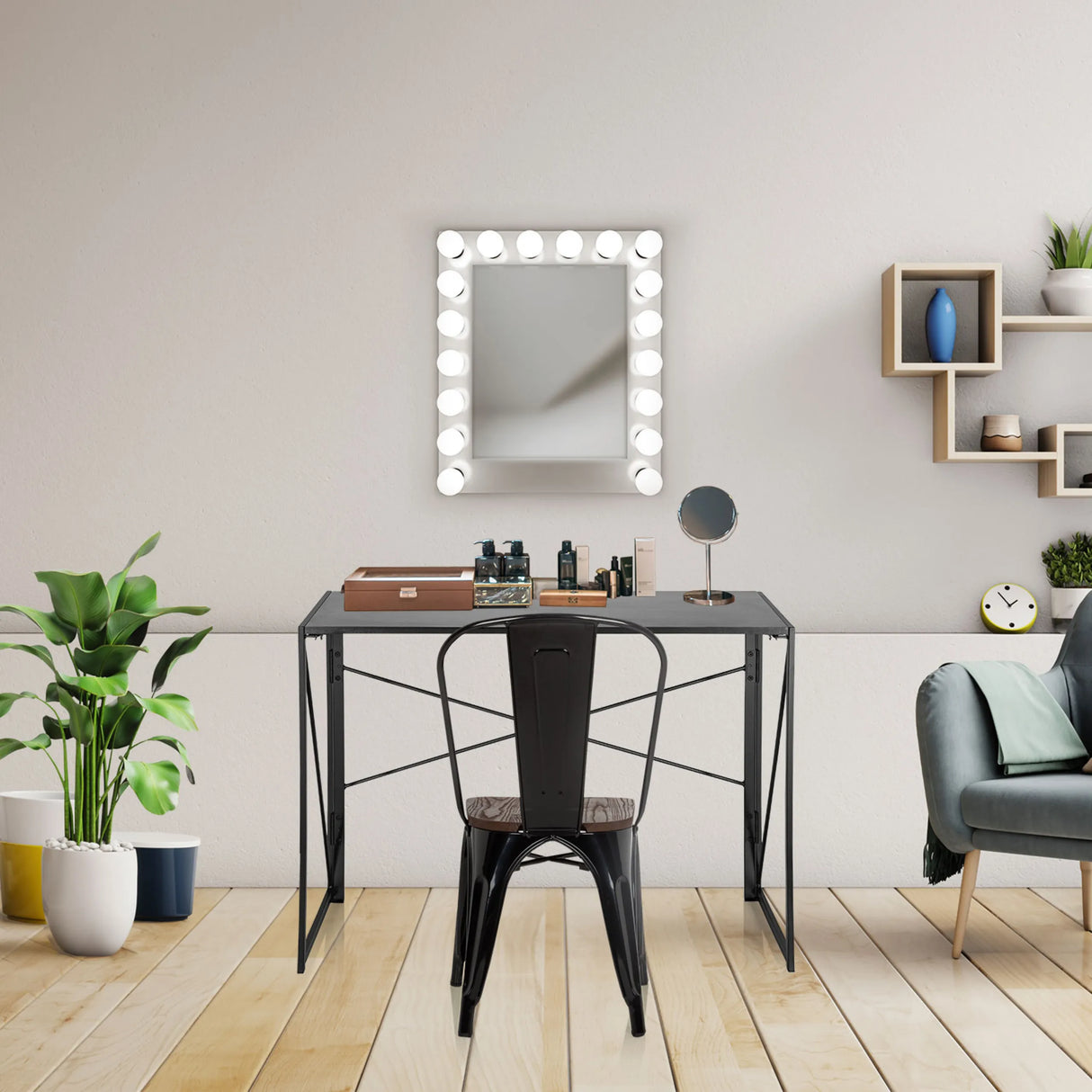 Klappschreibtisch EASY UP MULTI in Schwarz mit Maßen von 100 x 50 cm von hjh OFFICE