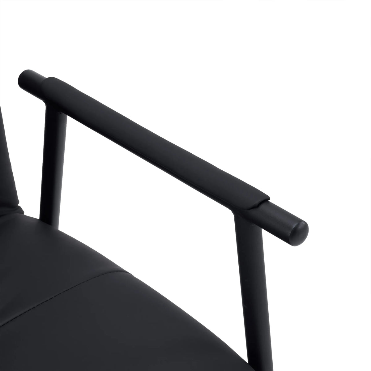 Schwarze Armlehne aus Kunstleder des Polsterstuhls Lifea Flex von hjh LIVING