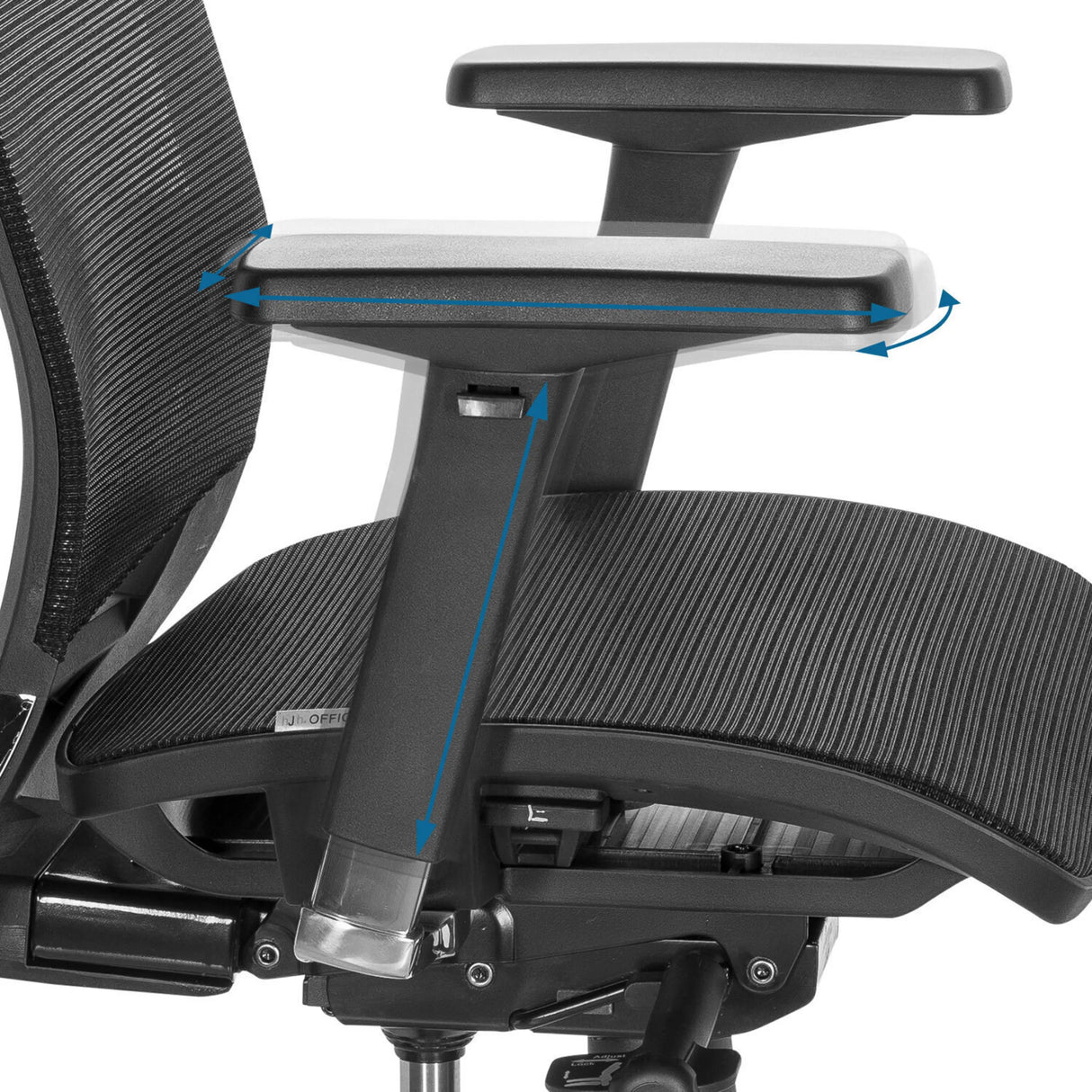 Verstellbare Armlehne des Counterstuhls TOP WORK 78 in Schwarz von hjh OFFICE