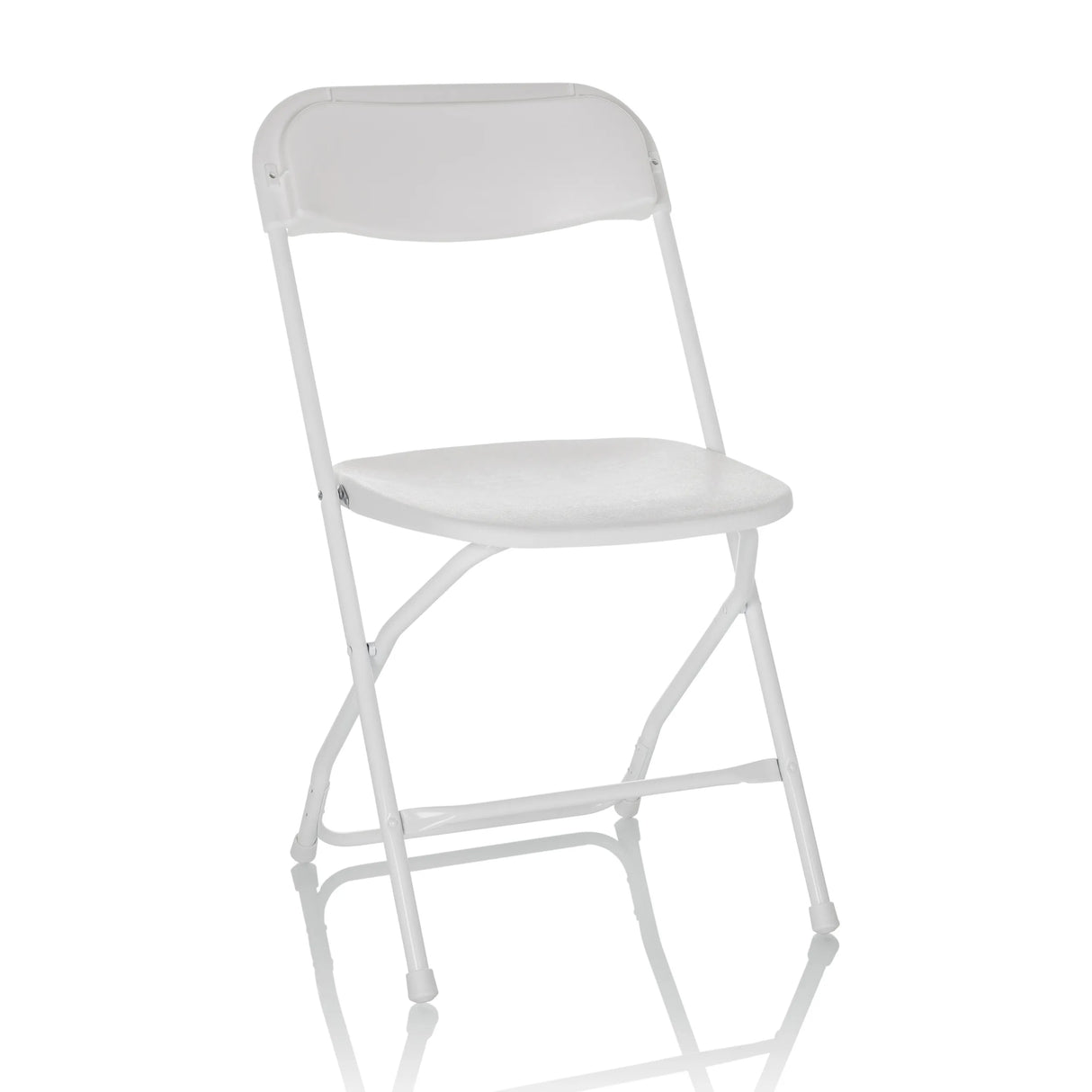 Weißer Outdoor-Stuhl TUDELA XXL W mit gepolsterter Sitzfläche und Gestell von hjh OFFICE – 360-Grad-Ansicht (Frontansicht 15°)