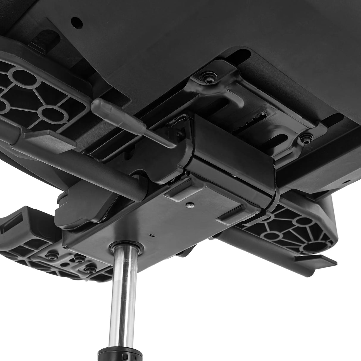 Unterseite des Sitzmechanismus mit Gasfeder des Profi-Bürostuhls Ergo U2 Flex3 in Schwarz von hjh OFFICE