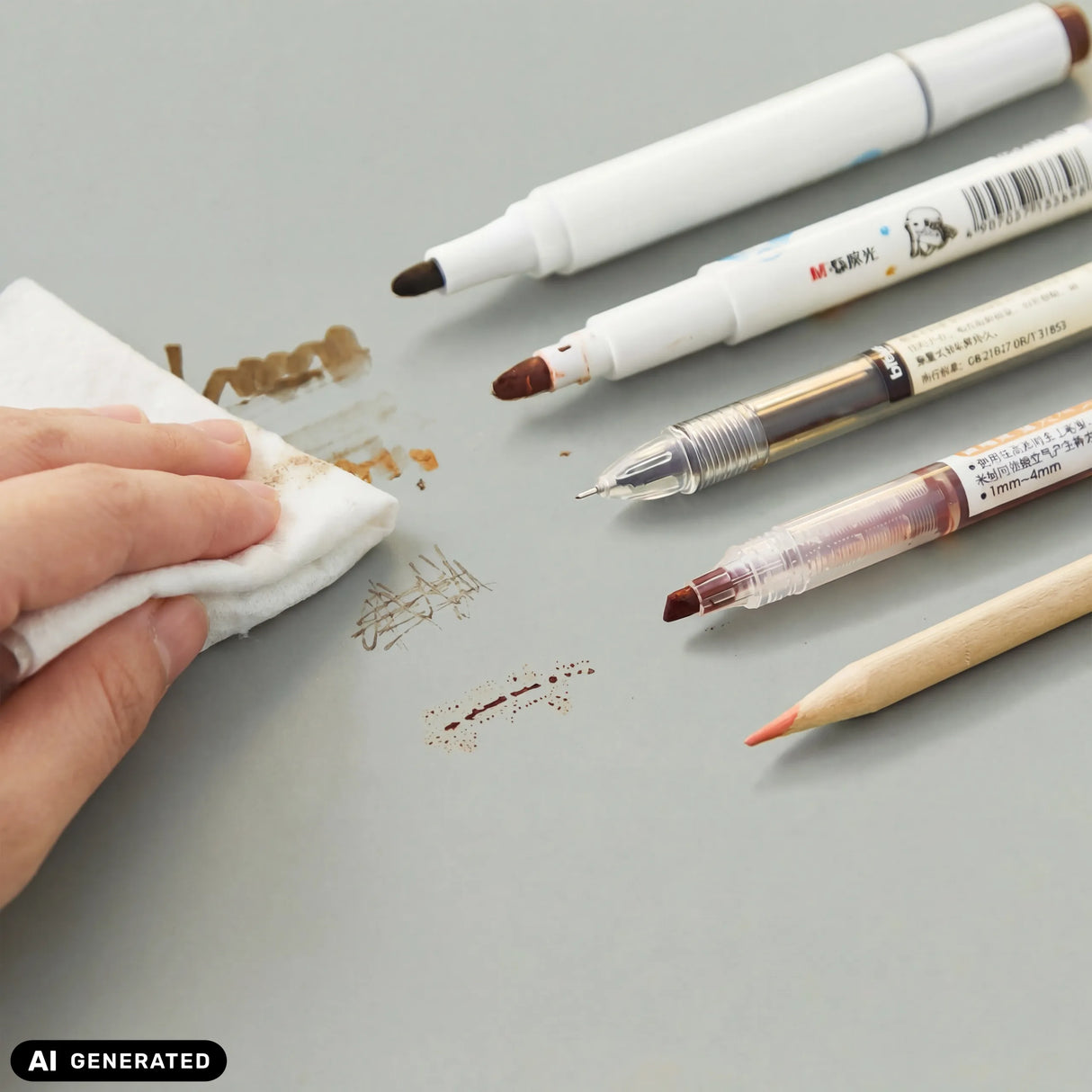 Oberfläche der Schreibunterlage Padflux Clean beim Abwischen von Markerstiften von hjh OFFICE (KI-generiertes Bild)