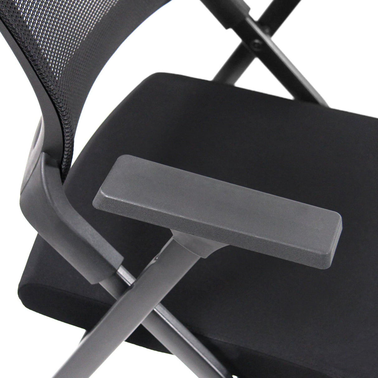 Schwarze Armlehne des Klappstuhls PRIORITY II von hjh OFFICE