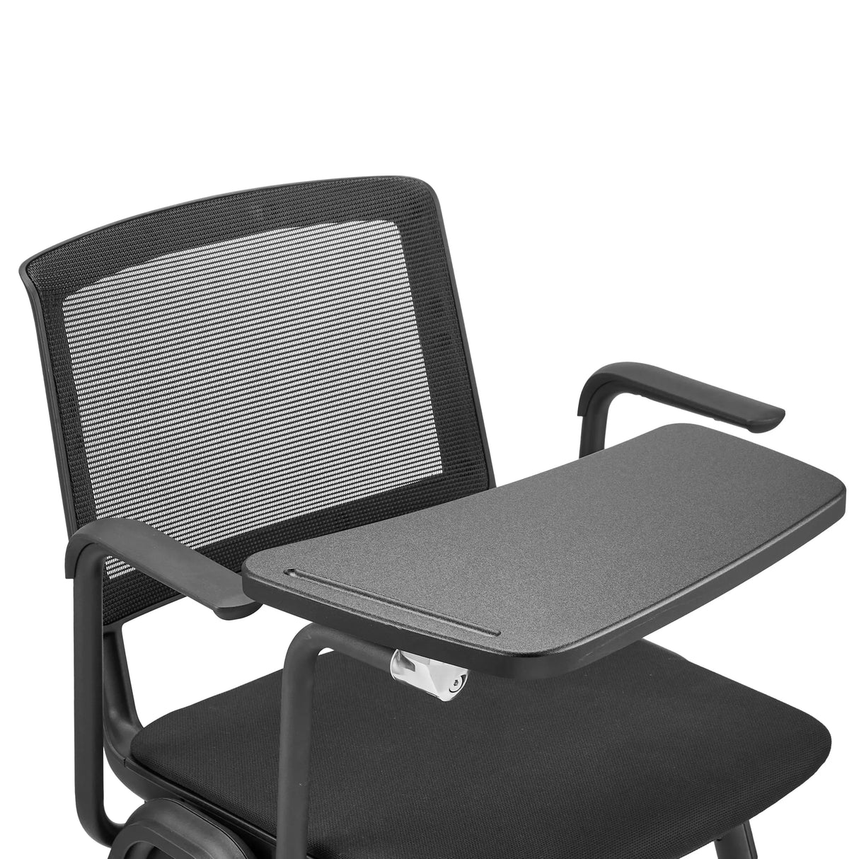 Schreibtablett des Schreibtabletts MEET WA in Schwarz an einer Armlehne mit Netzrückenlehne von hjh OFFICE
