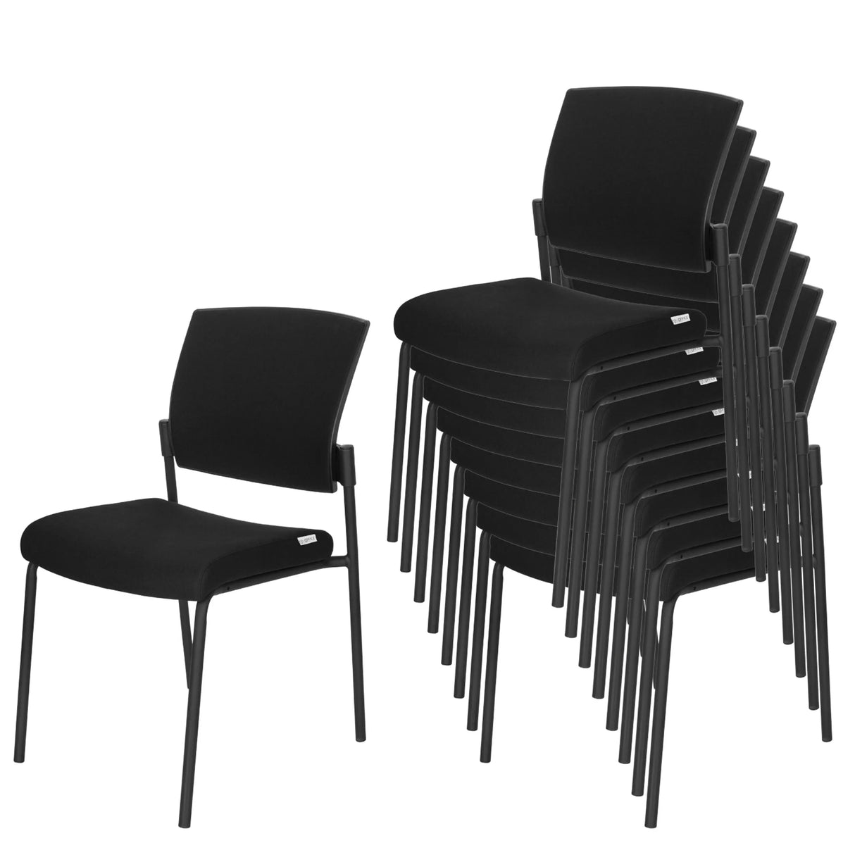 Stapelbare Vierfußstühle K9 V PRO in Schwarz mit schlankem Gestell von hjh OFFICE