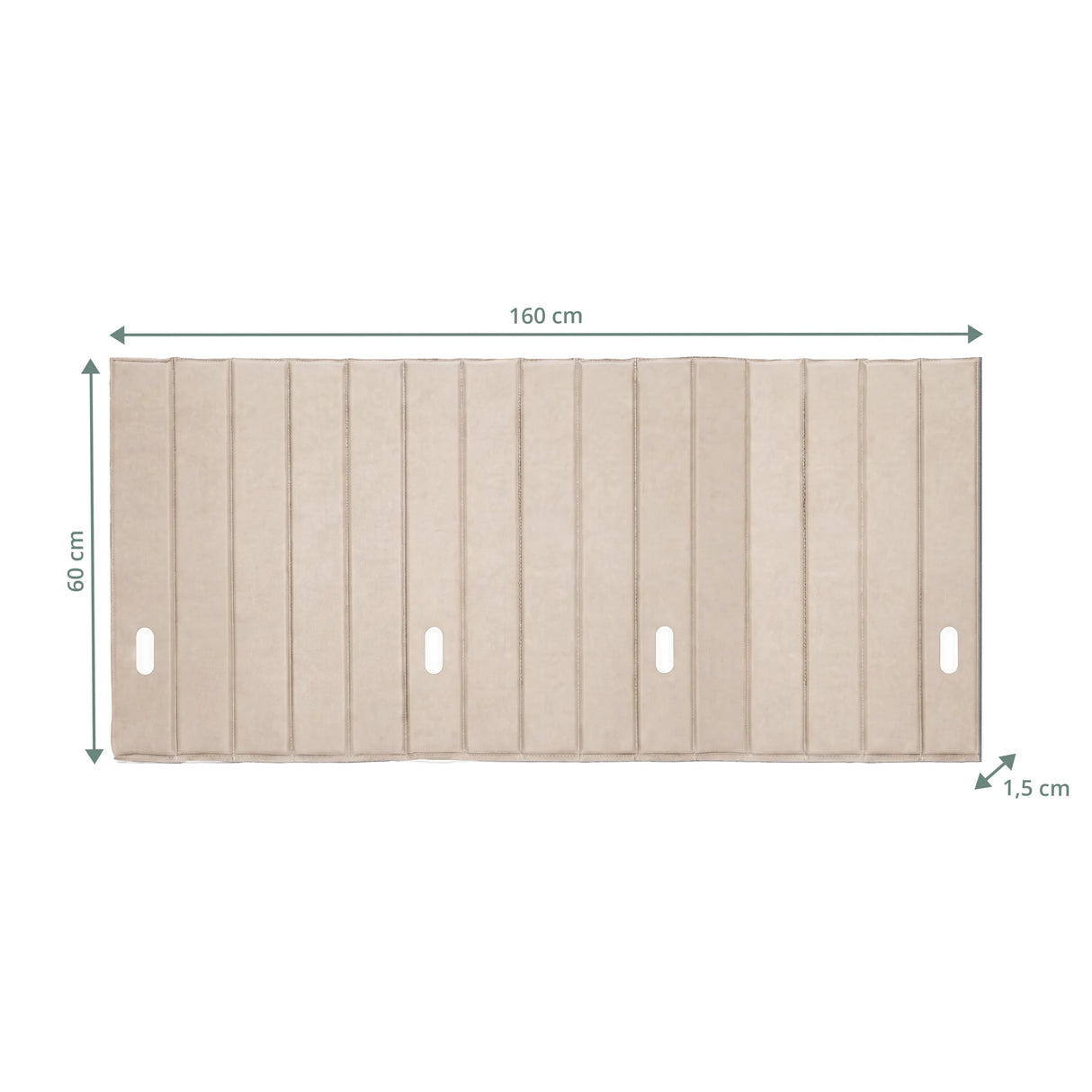 Technische Zeichnung der Tischtrennwand FLEXMIUT ROLL mit 160 × 60 cm von hjh OFFICE