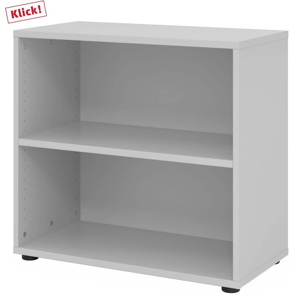 Graues Regal BETA 9 mit zwei offenen Regalfächern und einer Breite von 80 cm von hjh OFFICE PRO