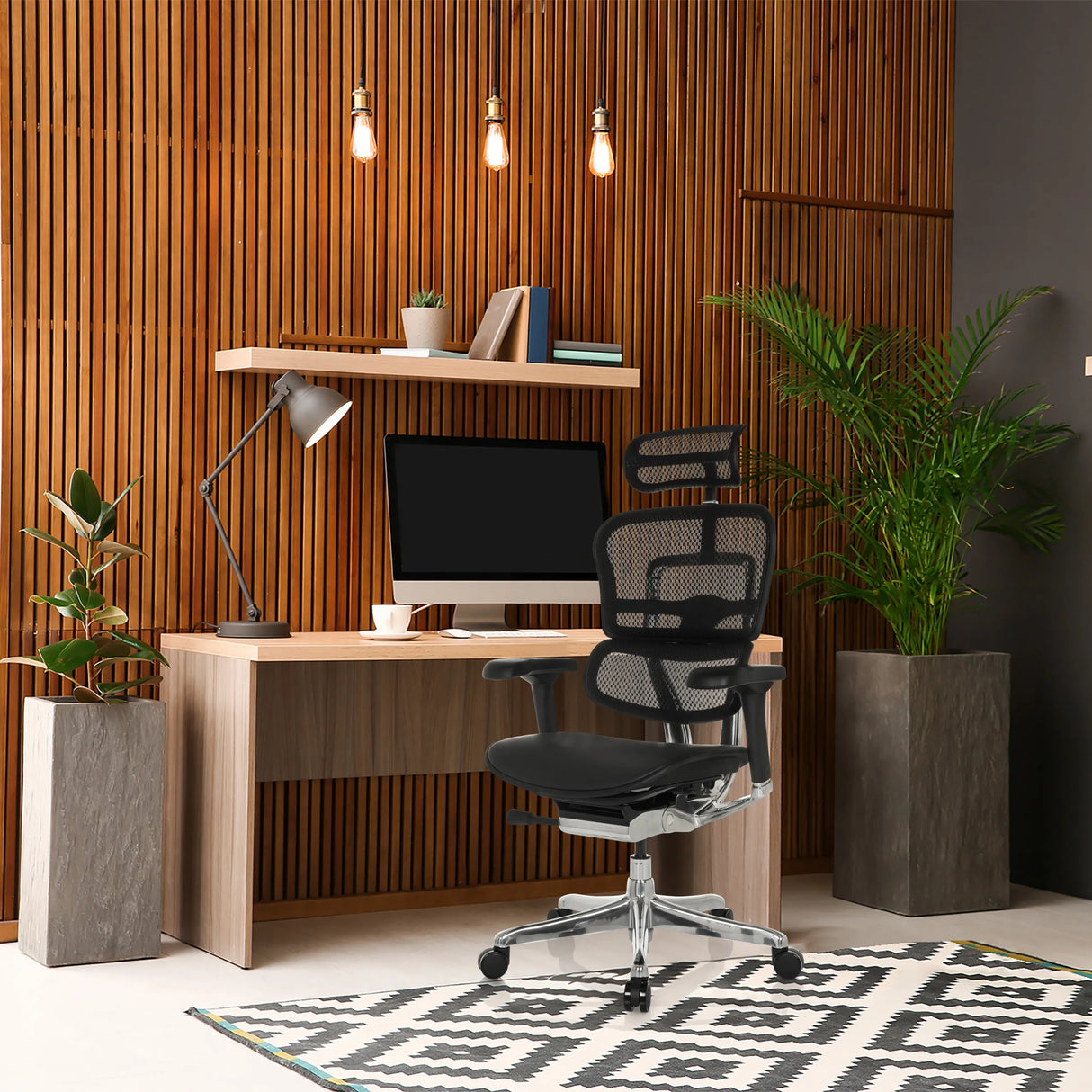 Luxus-Chefsessel ERGOHUMAN GEN2 mit Netzstoffbezug und Armlehnen in Schwarz von hjh OFFICE
