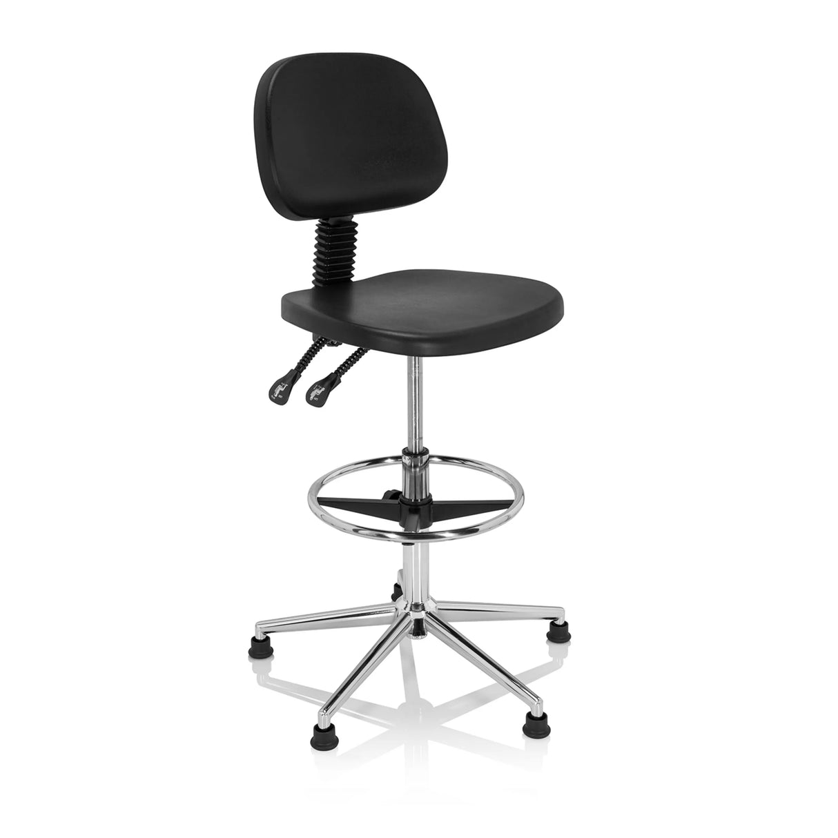 Schwarzer Counterstuhl TOP WORK 24 I mit Fußring und fünfarmigem Metallkreuz von hjh OFFICE