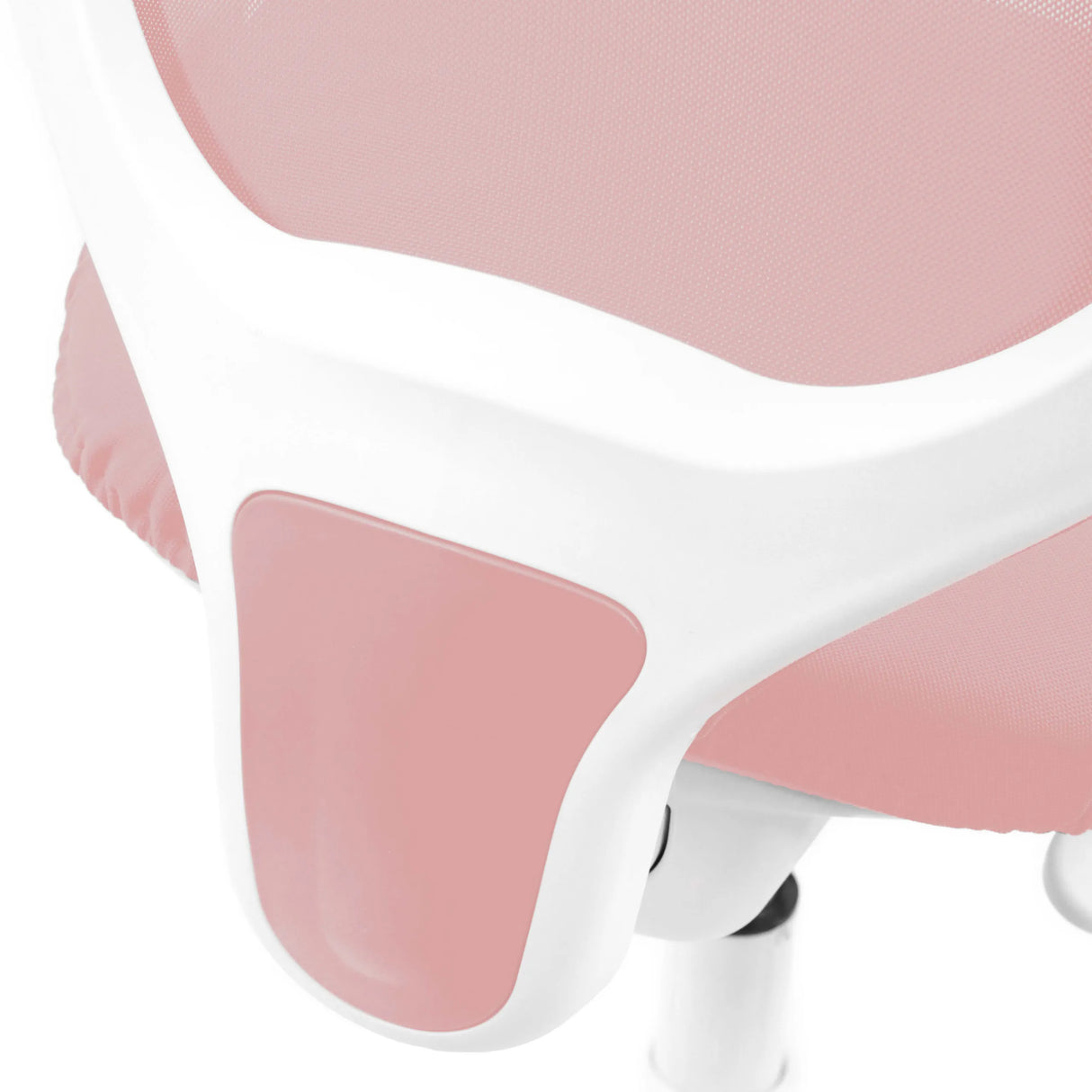 Weiße Kunststoffrahmen-Details der rosa Sitzschale des Kinderstuhls KID ERGO von hjh OFFICE