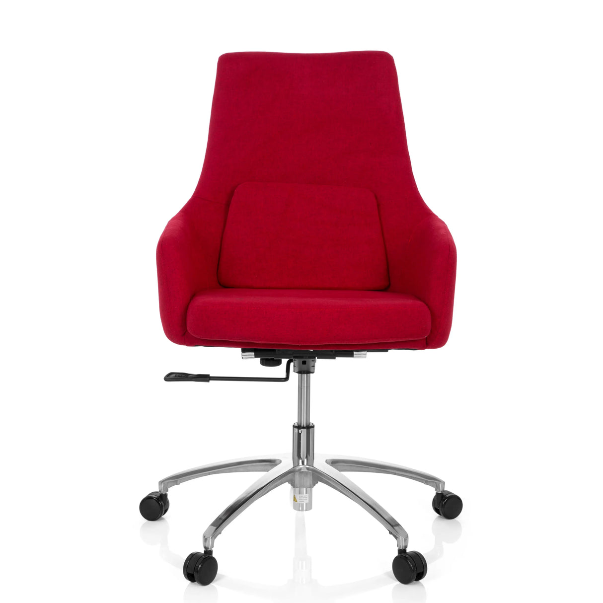 Roter Homeoffice-Bürostuhl SHAKE 100 mit Polstersitz, hoher Rückenlehne und Fußkreuz von hjh OFFICE