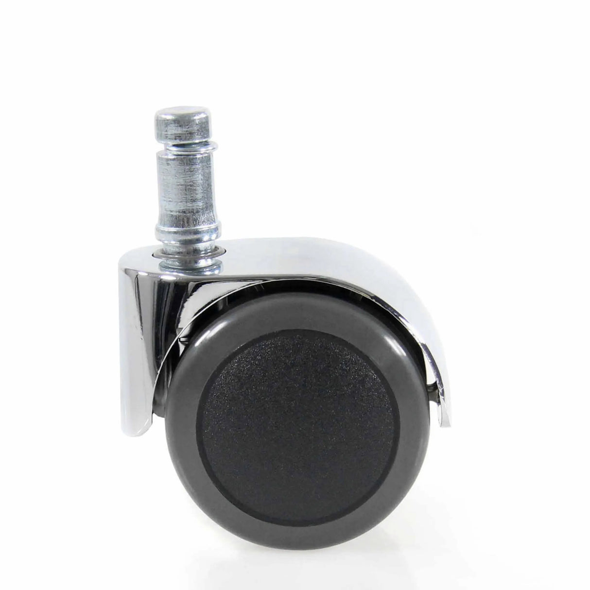 Schwarz-silberne Stuhlrolle 5x ROLO LUX 11mm/50mm für Hartböden mit verchromter Halterung von hjh OFFICE