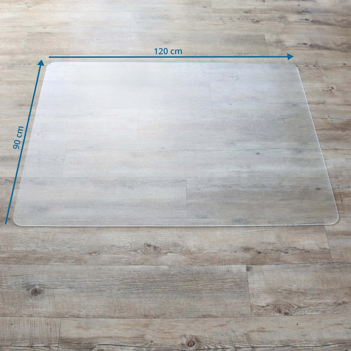 Maßansicht der Bodenschutzmatte PUNOMAT mit 120 × 90 cm von Kottig