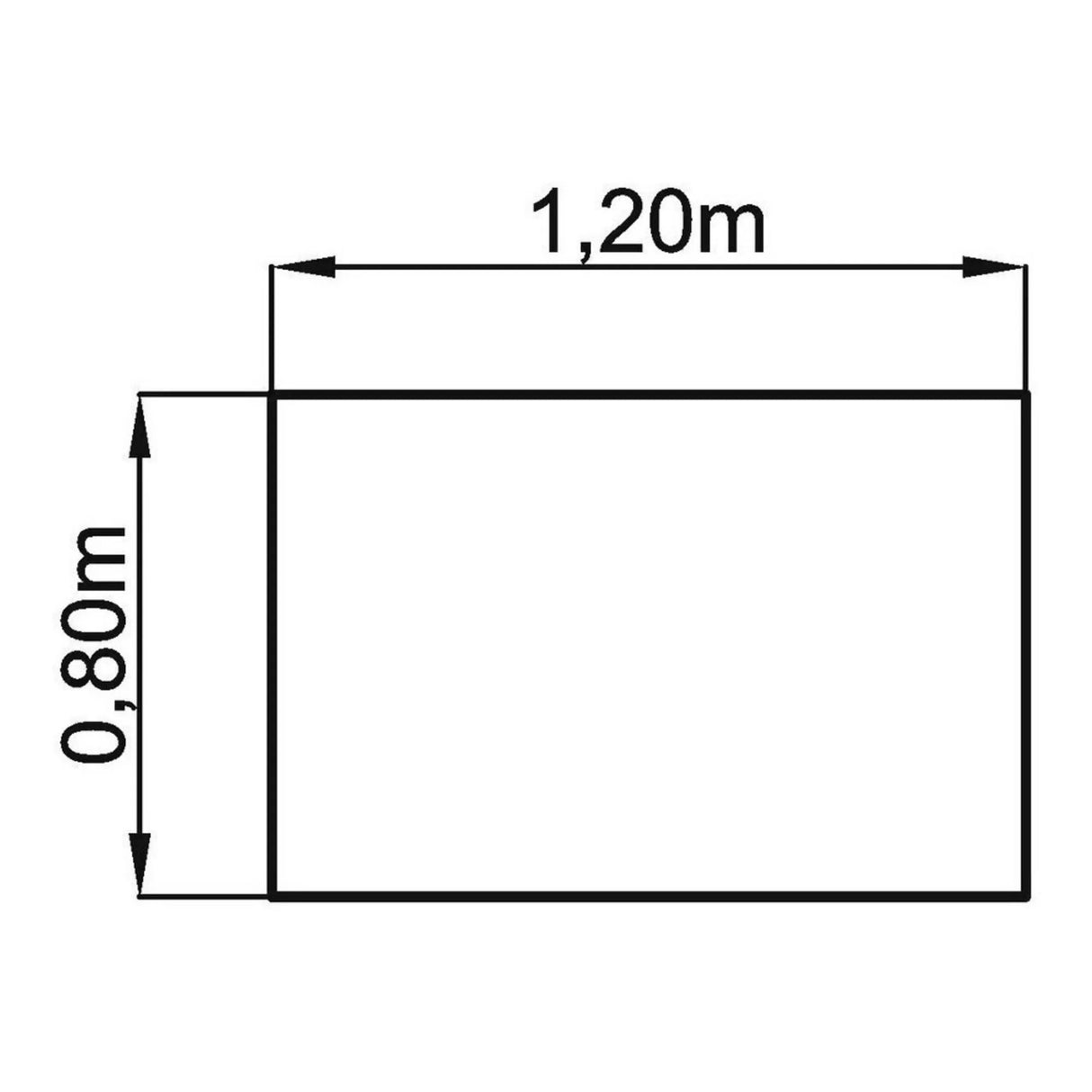 Technische Zeichnung des Schreibtischs YAMA 12 S mit 1,20 x 0,80 m von hjh OFFICE PRO