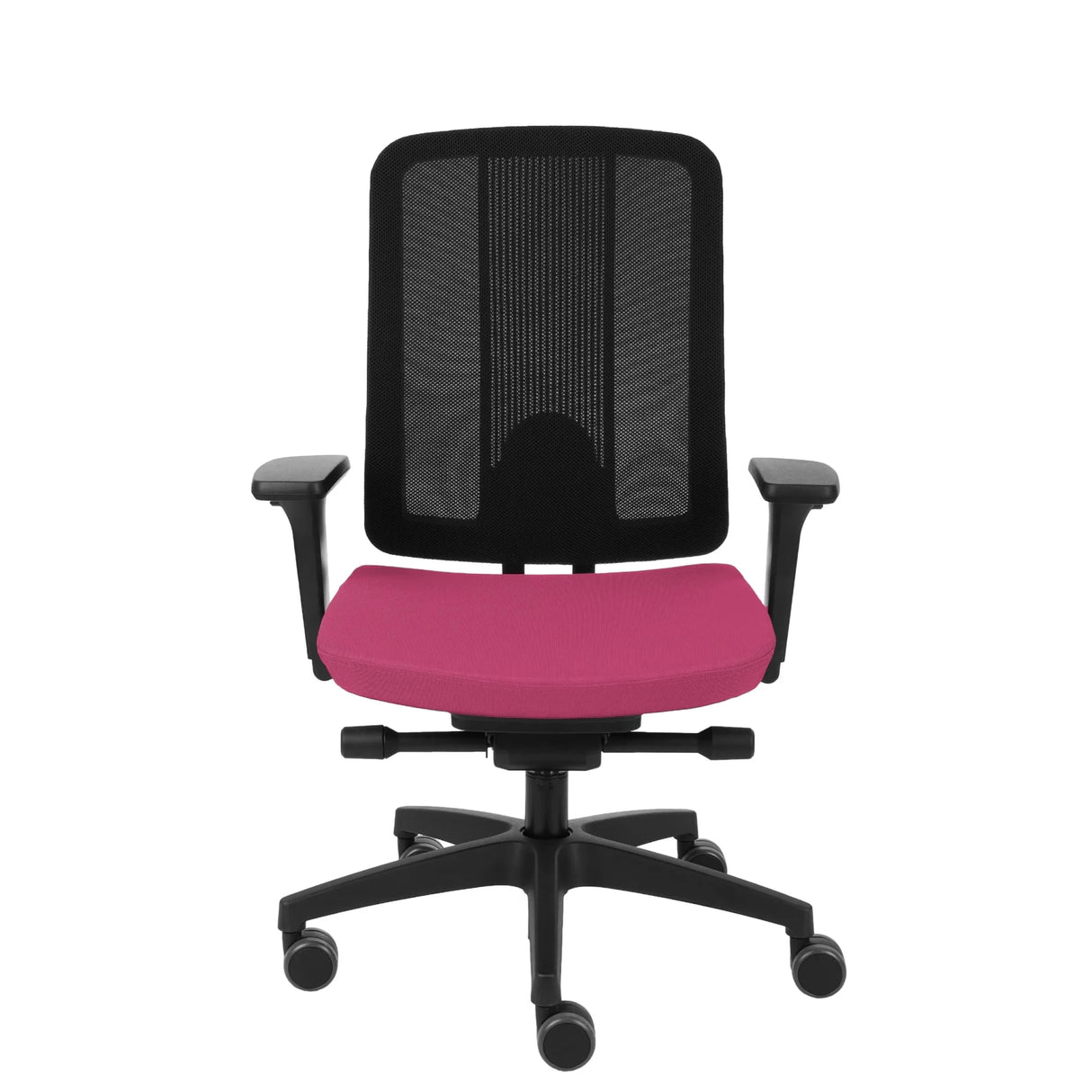 Rosa Kinderdrehstuhl ERGOJUNIOR BS mit schwarzem Netzrücken und Armlehnen von Grospol