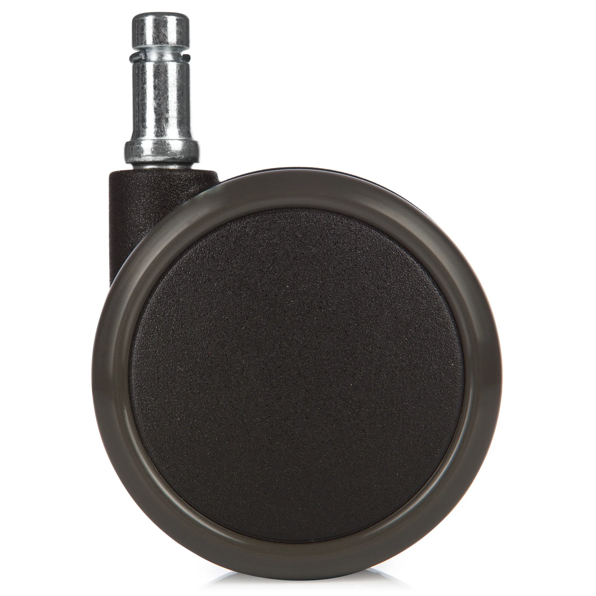 Schwarze Stuhlrolle 5x ROLO 10mm/65mm für Hartböden mit silberfarbenem Metallstift von hjh OFFICE – 360-Grad-Ansicht (Rückenansicht 180°)