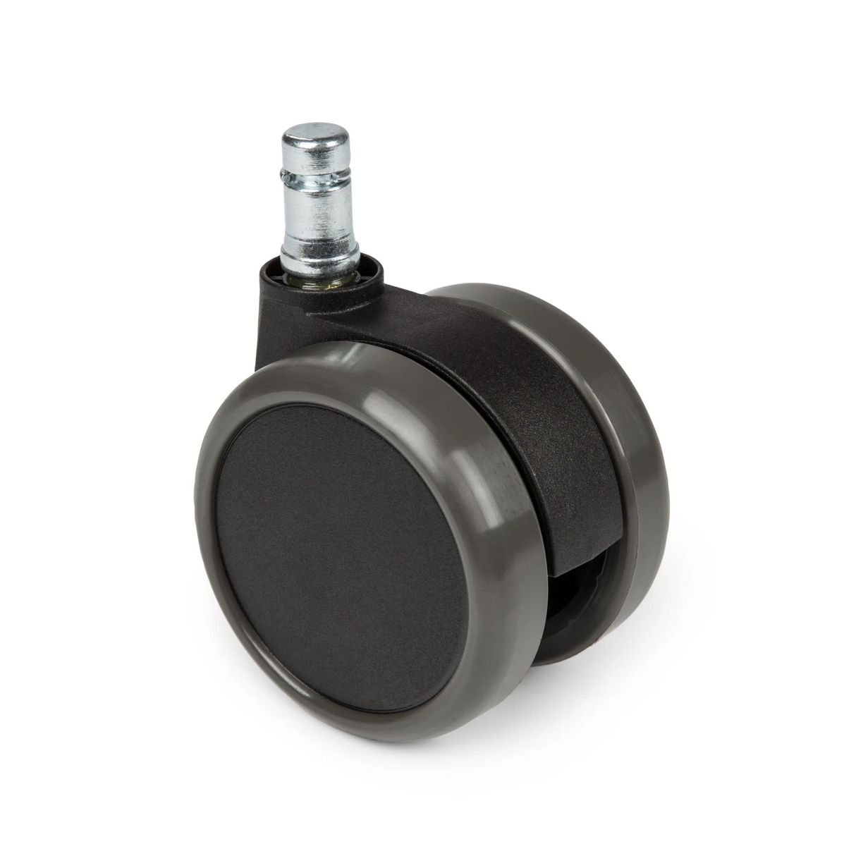 Schwarze Stuhlrolle 5x ROLO 11mm/65mm für Hartböden mit Metallstift von hjh OFFICE – 360-Grad-Ansicht (Frontansicht 0°)