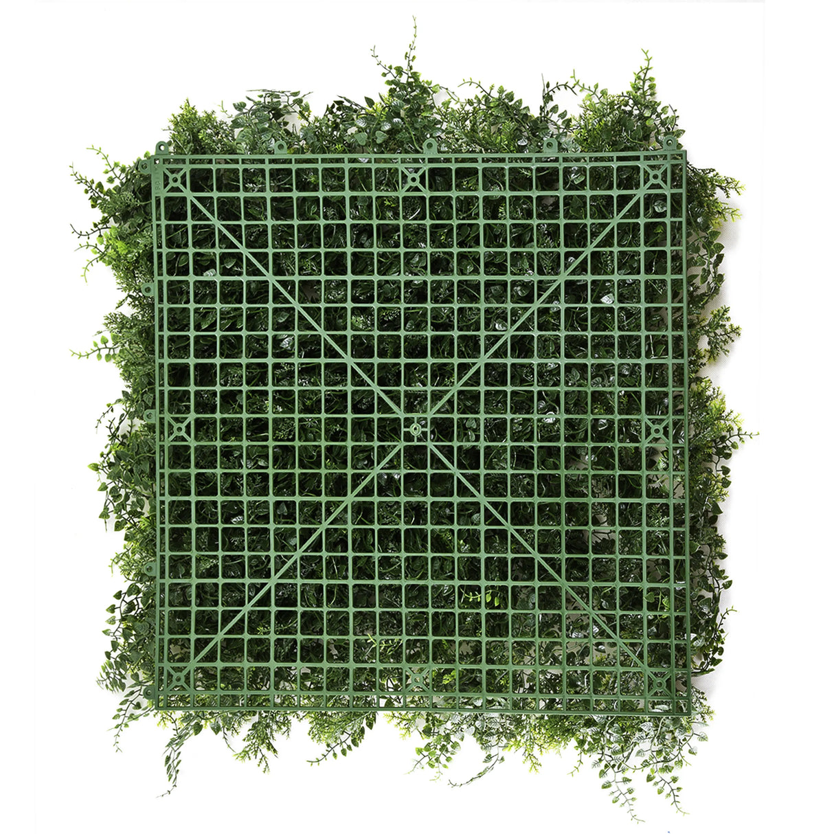 Grüne Pflanzenmatte LEAFLUXE 2 mit quadratischem Gittermuster aus Kunststoff von hjh LIVING