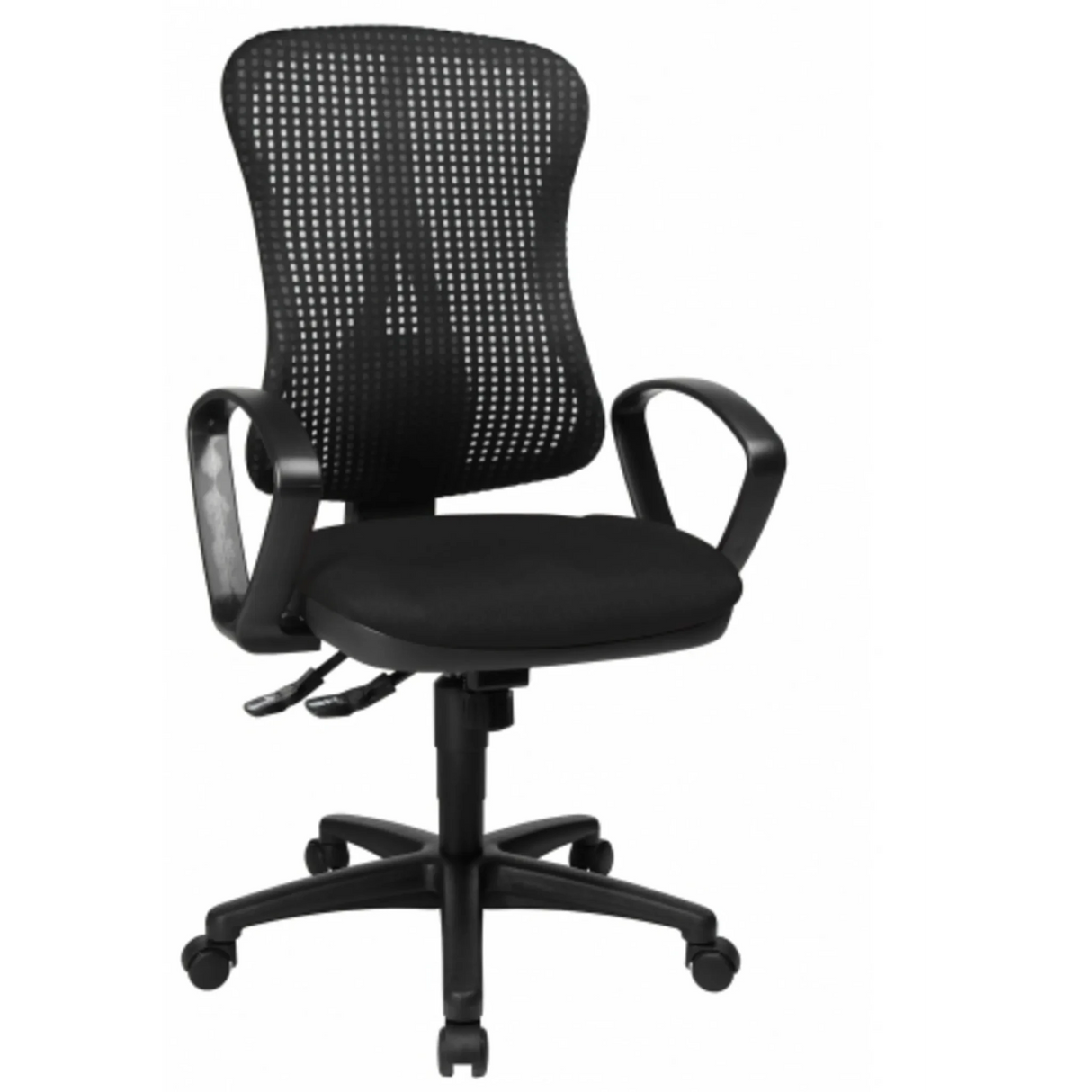 Schwarzer Profi-Bürostuhl HJH SOLUTION PRO AL.B2 mit Netzrückenlehne und Armlehnen von Topstar