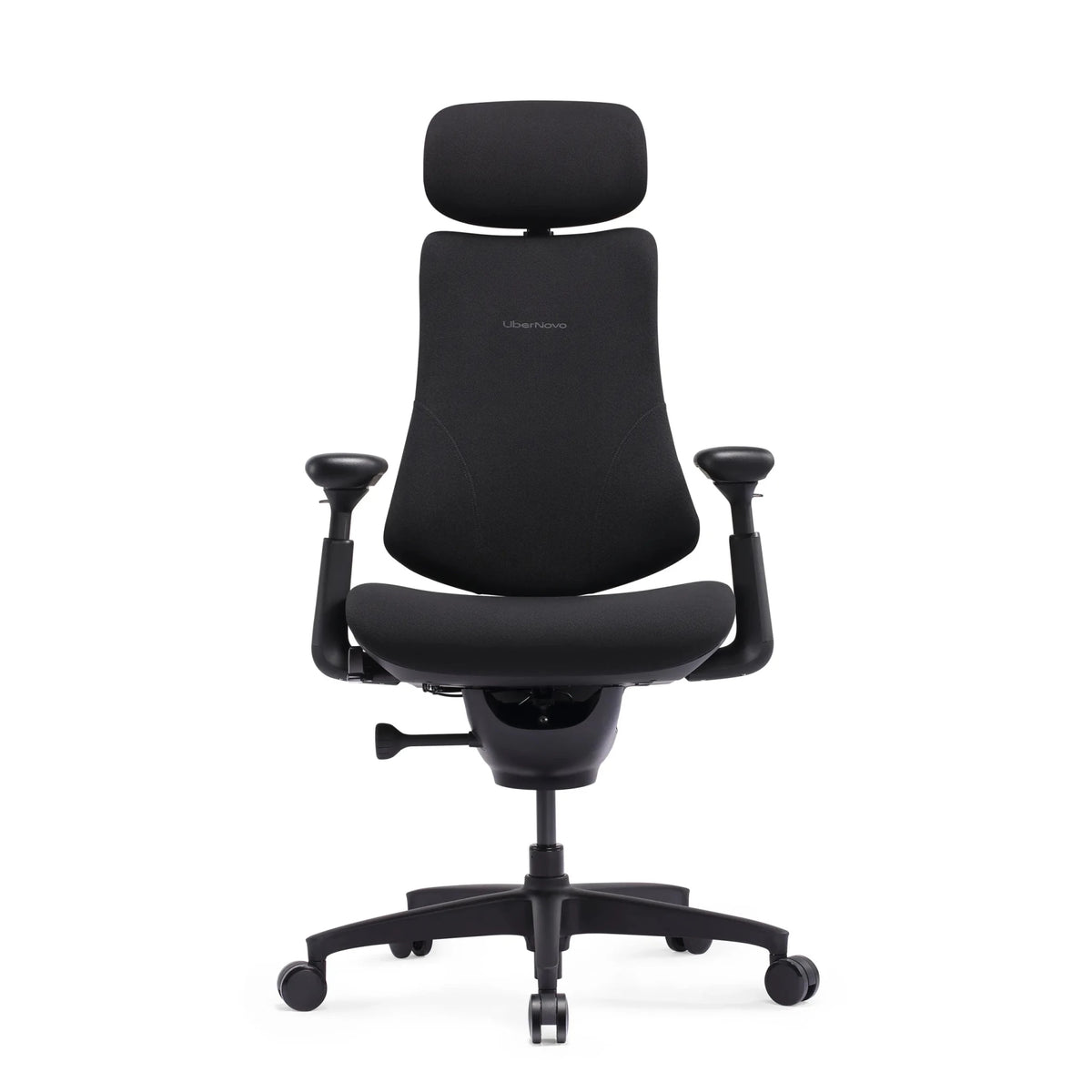 Schwarzer High-End-Bürostuhl LiberNovo Omni SE mit Kopfstütze und verstellbaren Armlehnen von Libernovo