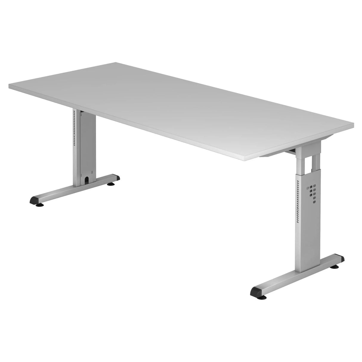 Höhenverstellbarer Schreibtisch MEGA 19 S in Grau und Silber mit rechteckiger Platte von hjh OFFICE PRO
